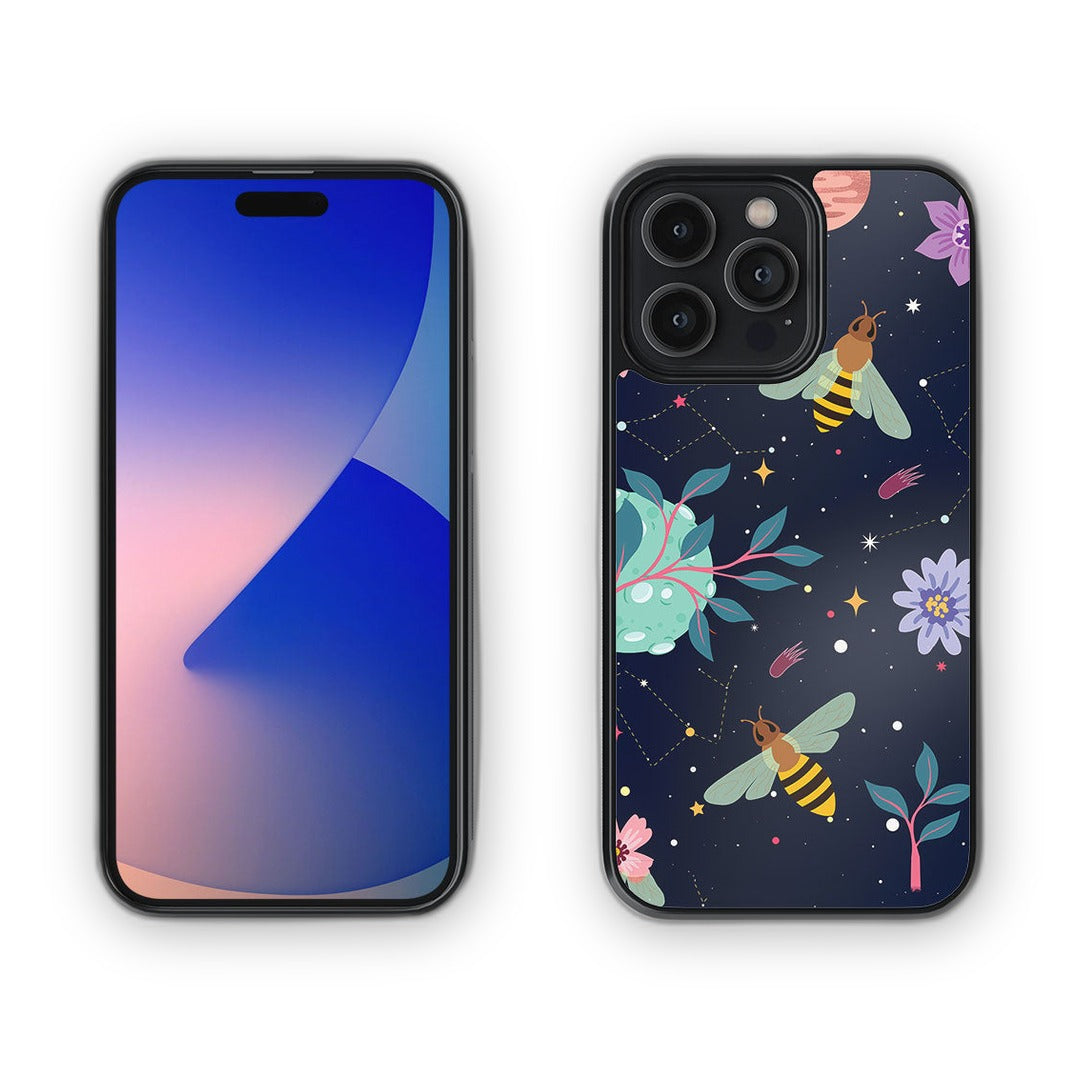 Space Bees Glass iPhone Case for iPhone 14 Pro Max | Macmerise