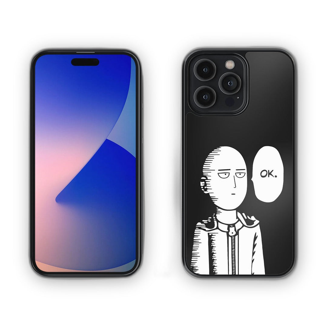 Saitama Not Impressed Glass iPhone Case for iPhone 14 Pro Max | Macmerise