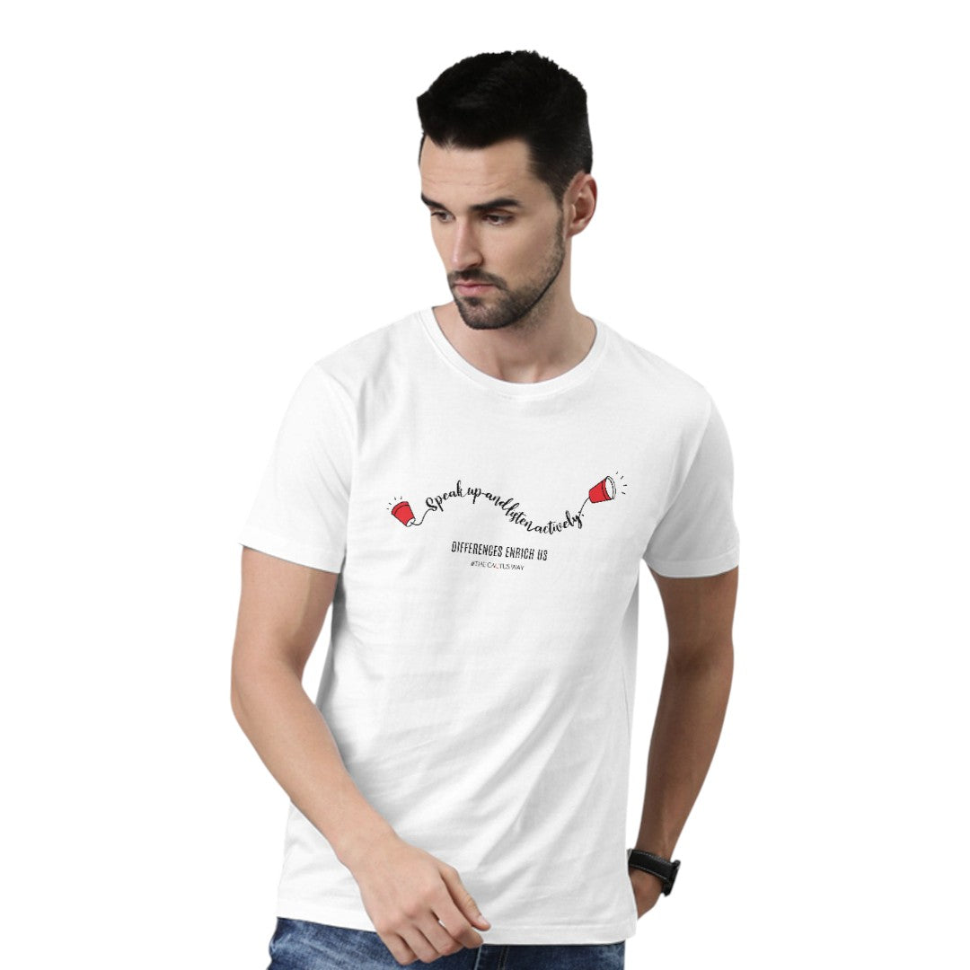 Speak Up and Listen Actively Unisex T-Shirt | Macmerise
