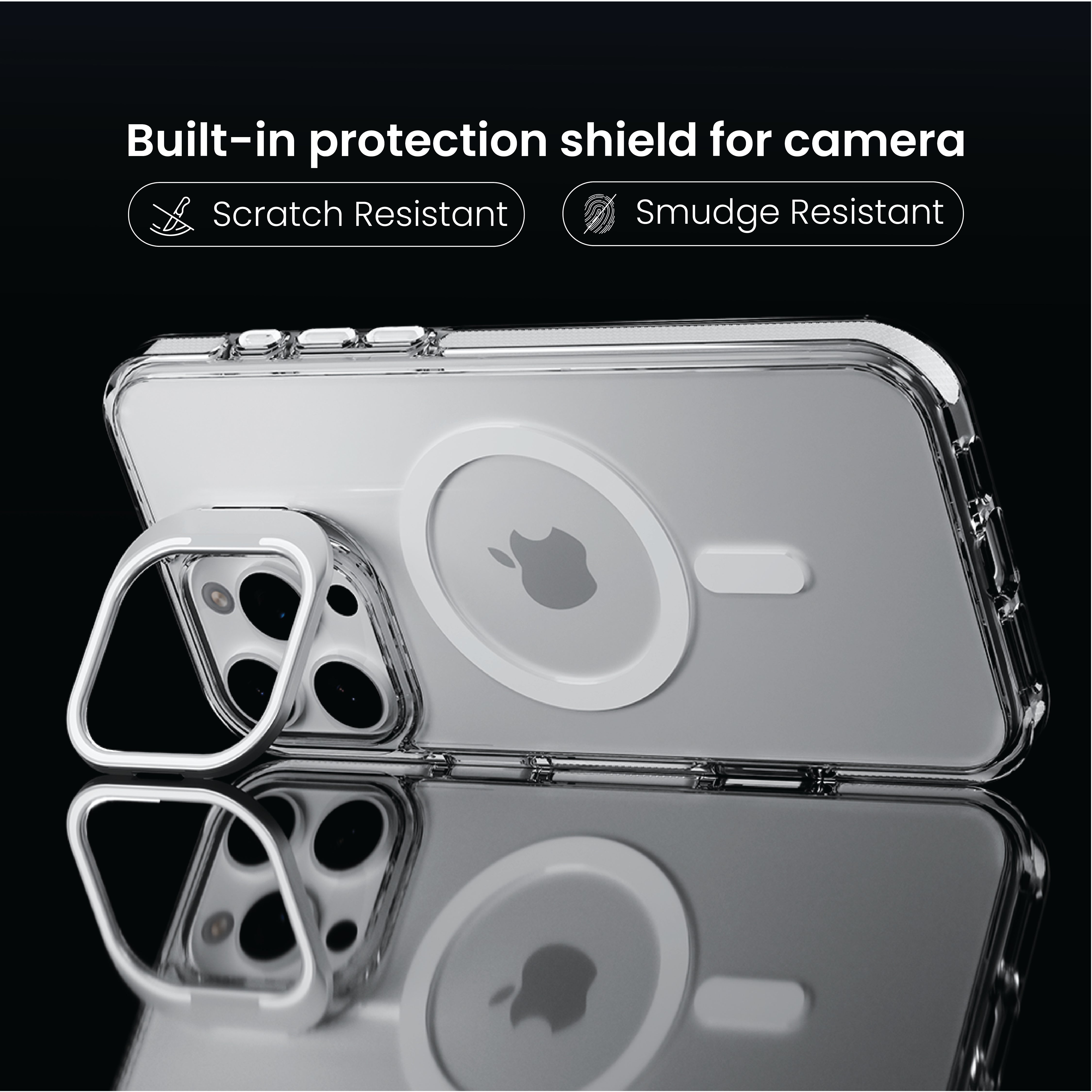 Basics - iPhone 15 Pro Max Cover - Clear Kickstand