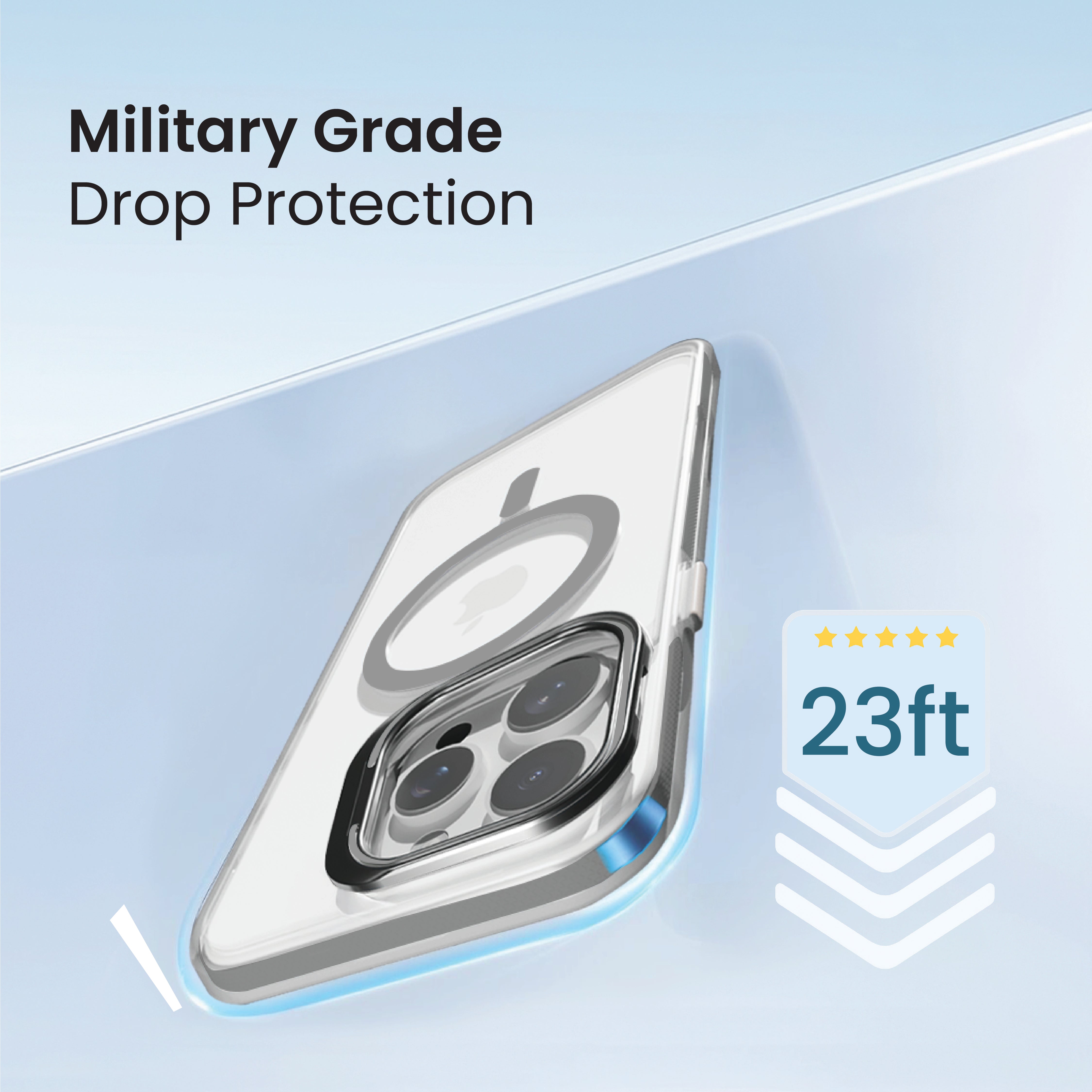 Basics - iPhone 15 Pro Max Cover - Clear Kickstand