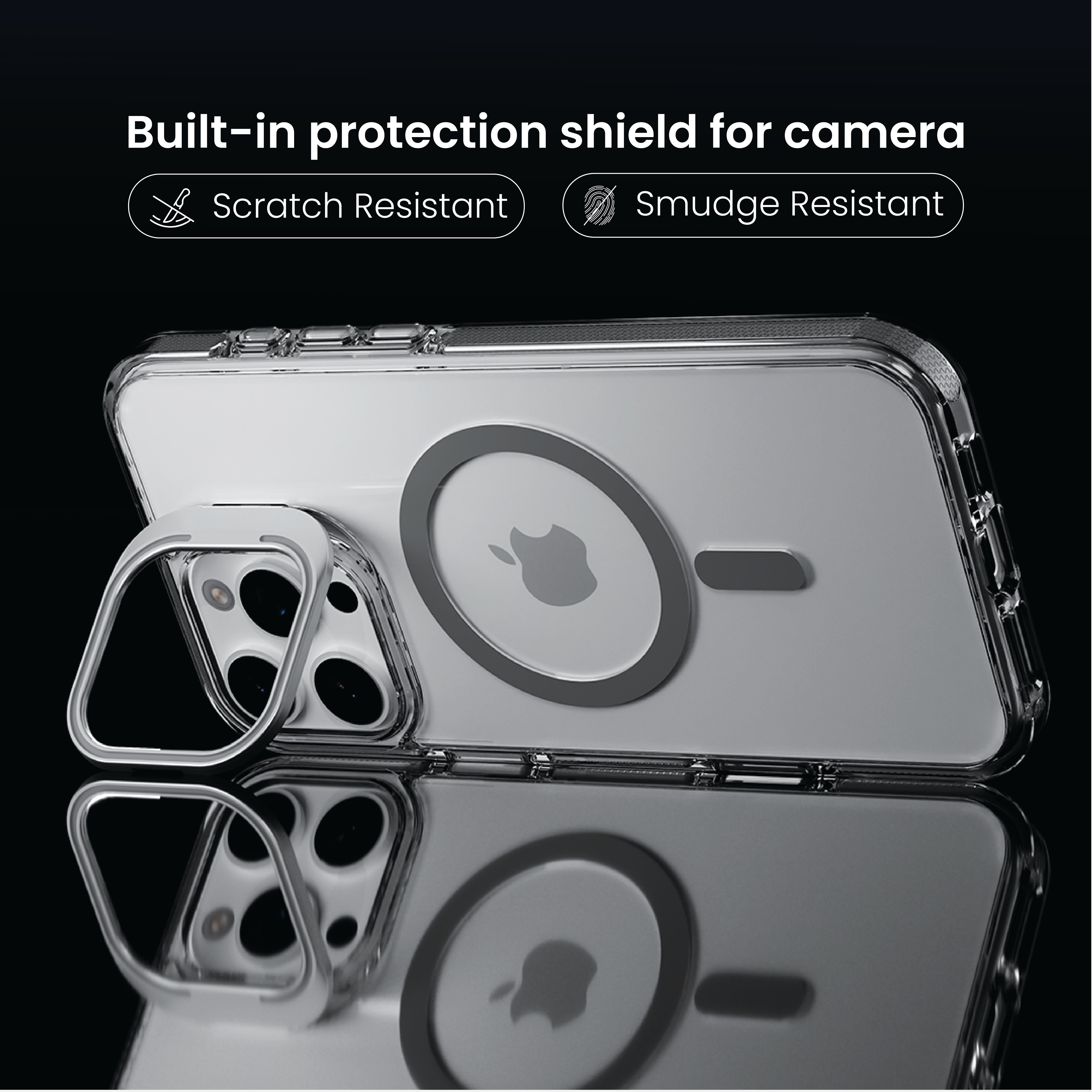 Basics - iPhone 15 Pro Max Cover - Clear Kickstand