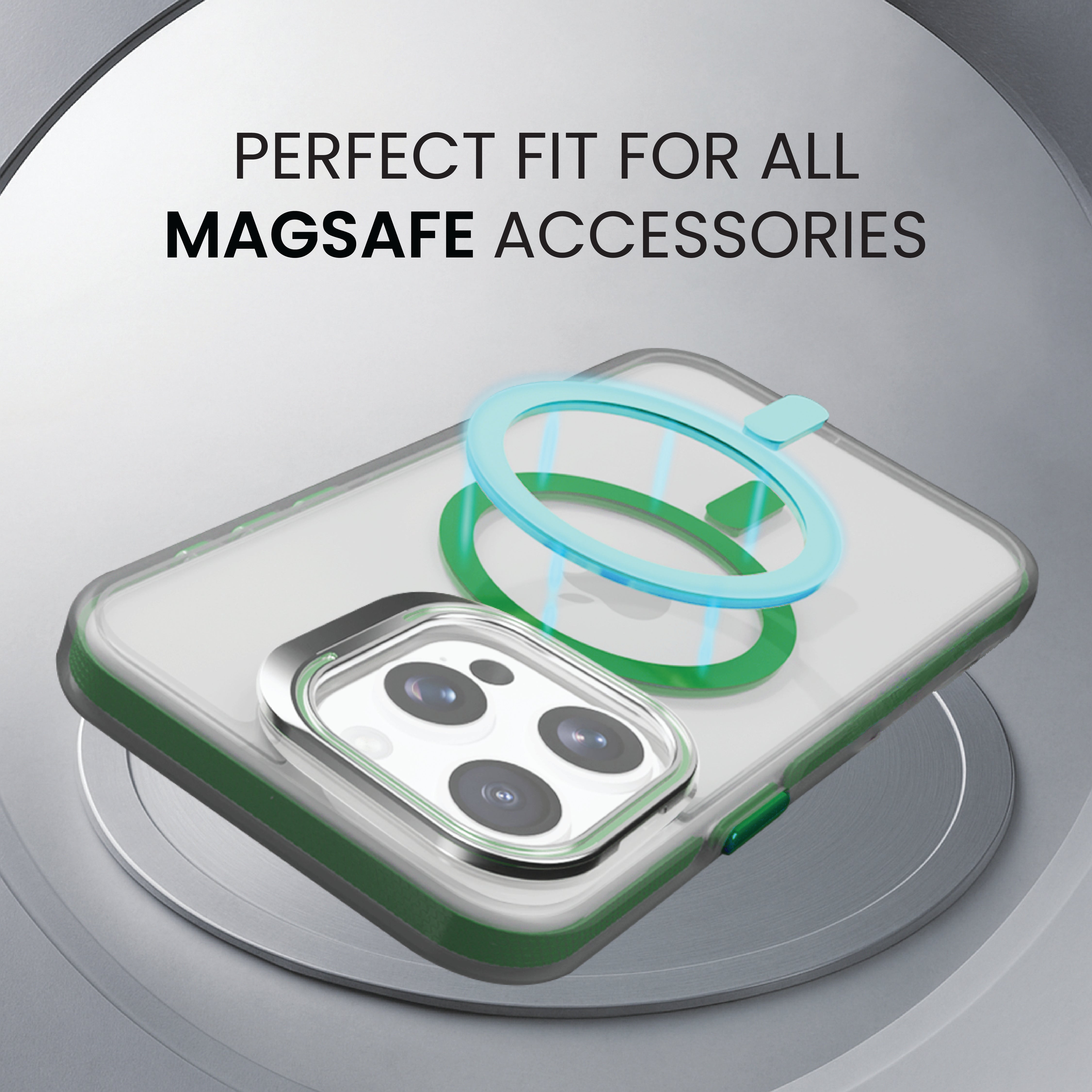 Basics - iPhone 15 Pro Max Cover - Clear Kickstand