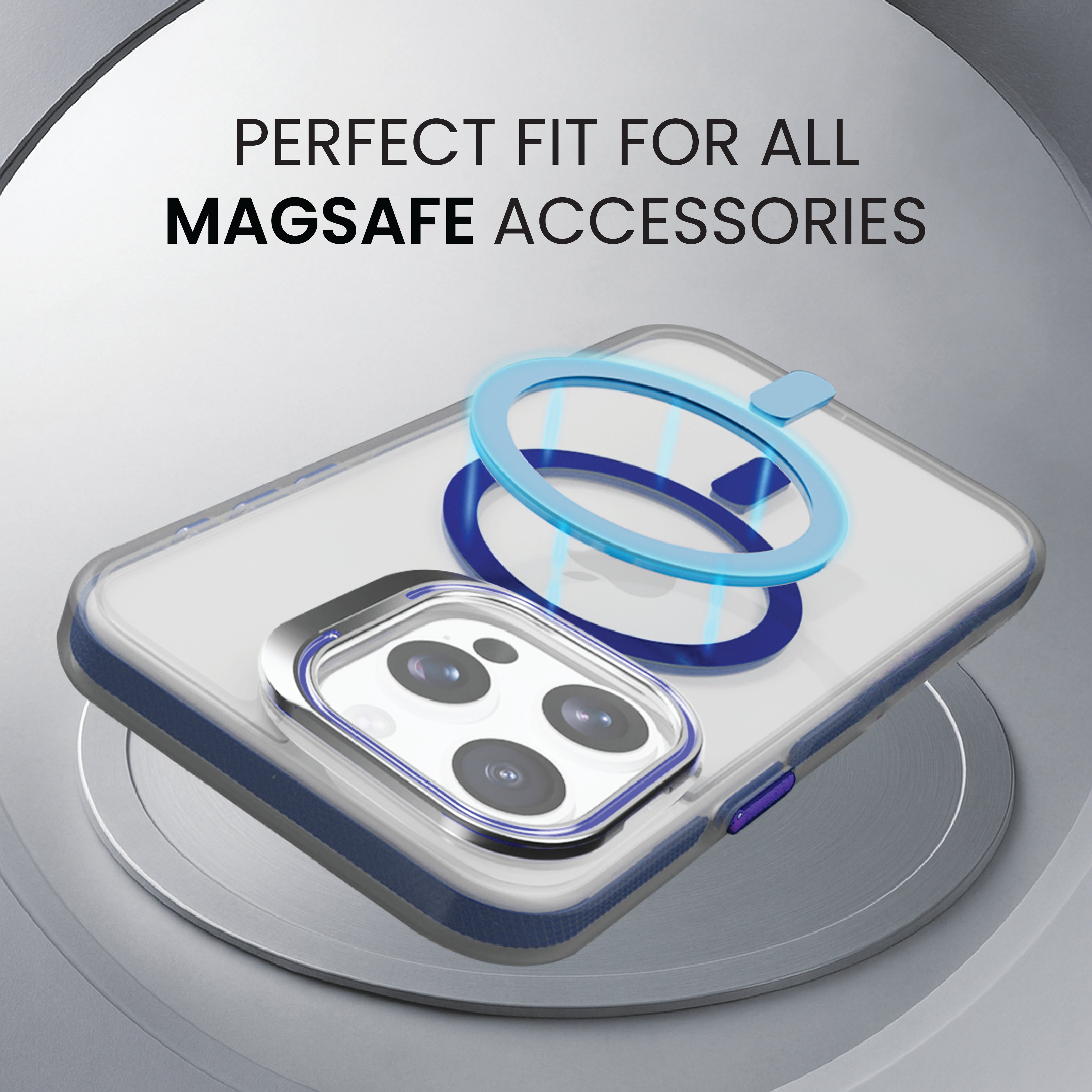 Basics - iPhone 15 Pro Max Cover - Clear Kickstand