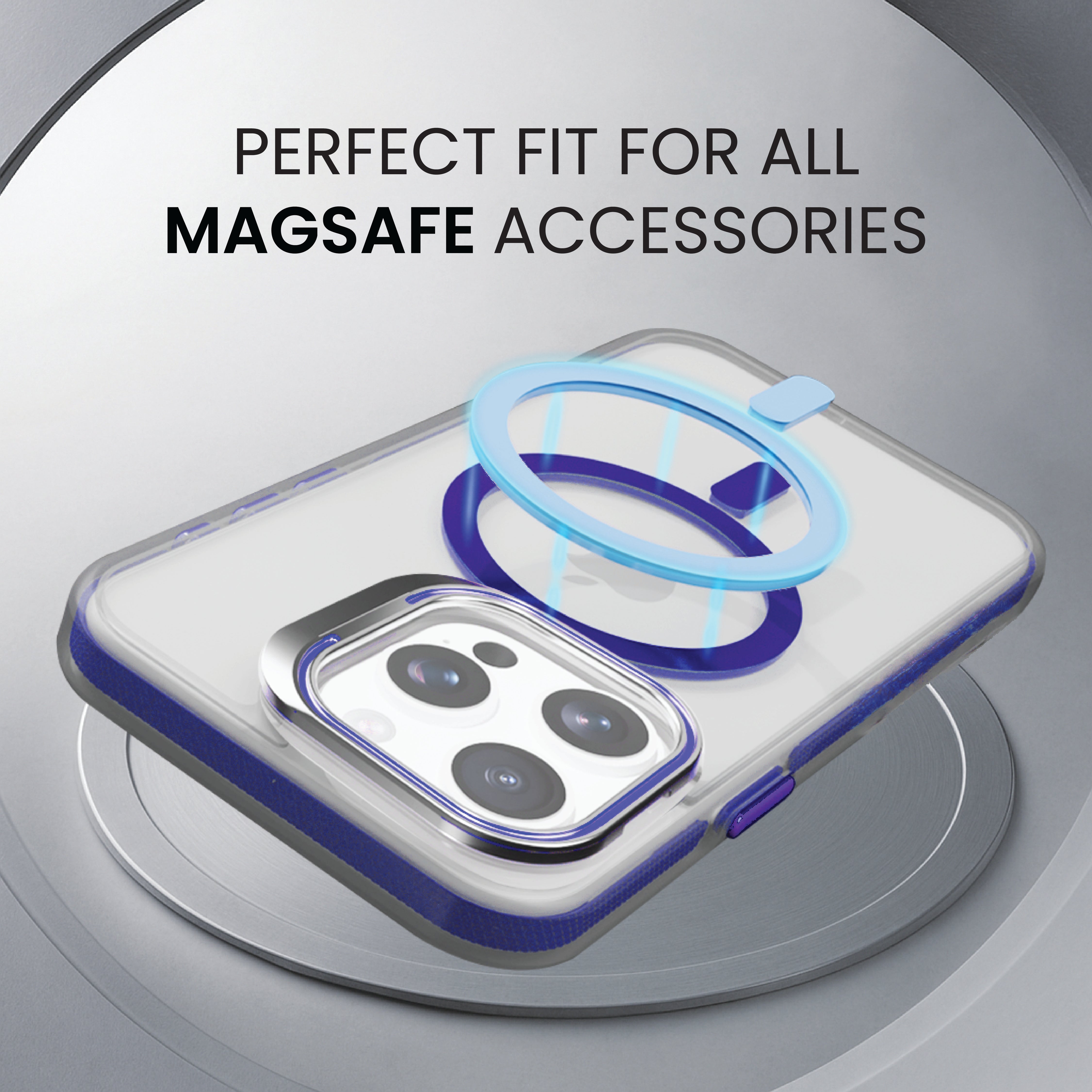 Basics - iPhone 15 Pro Max Cover - Clear Kickstand