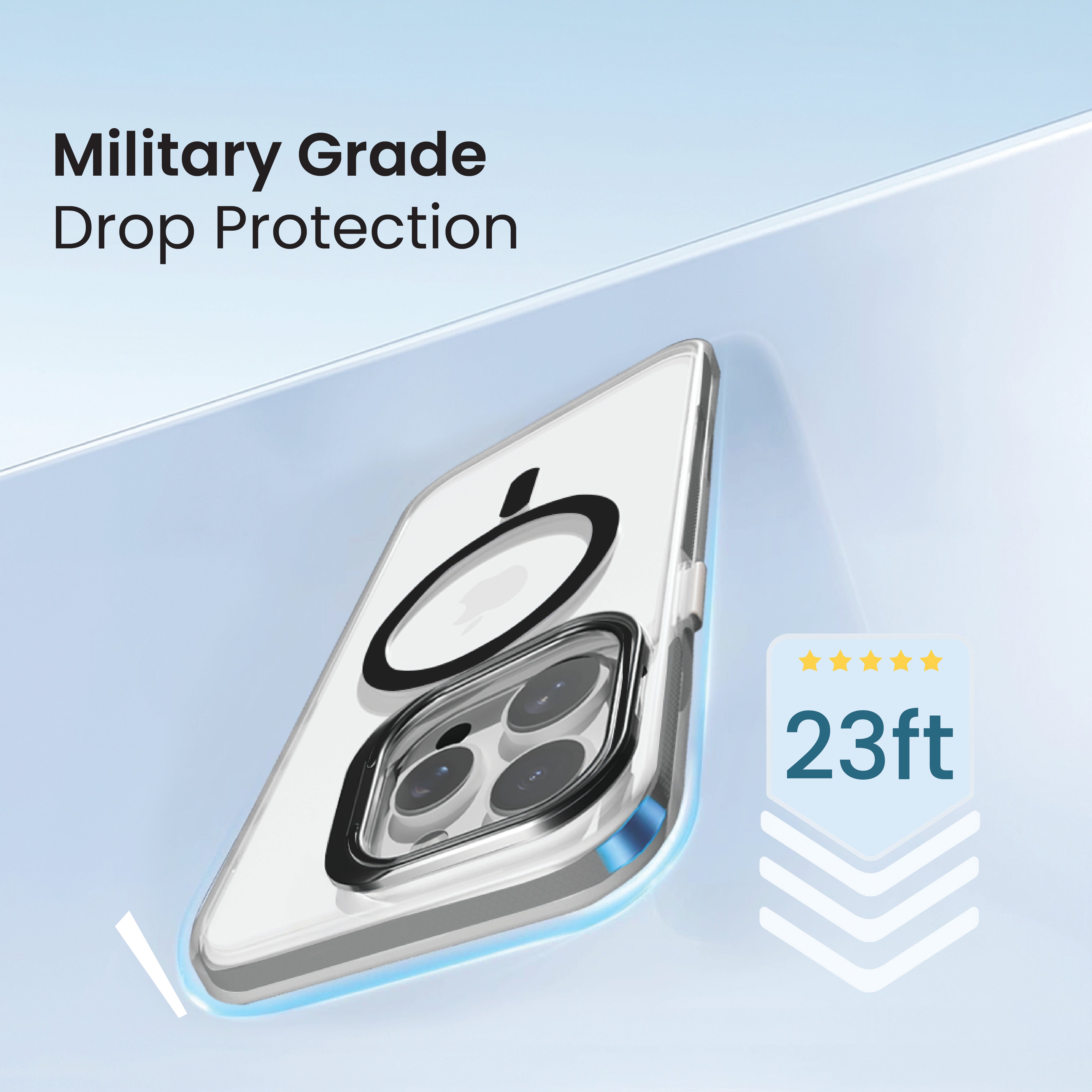 Basics - iPhone 15 Pro Max Cover - Clear Kickstand