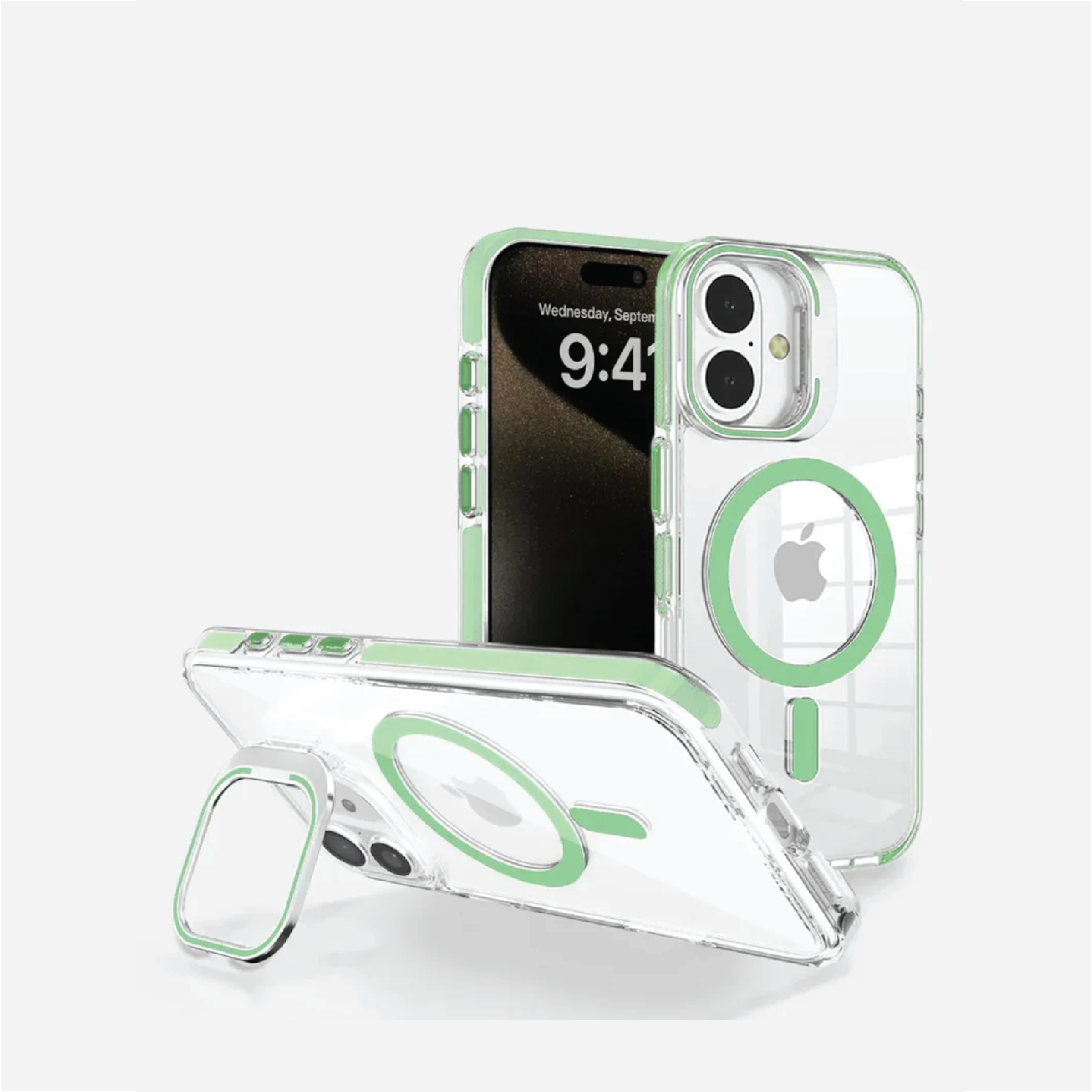 Basics - iPhone 16 Cover - Clear Kickstand