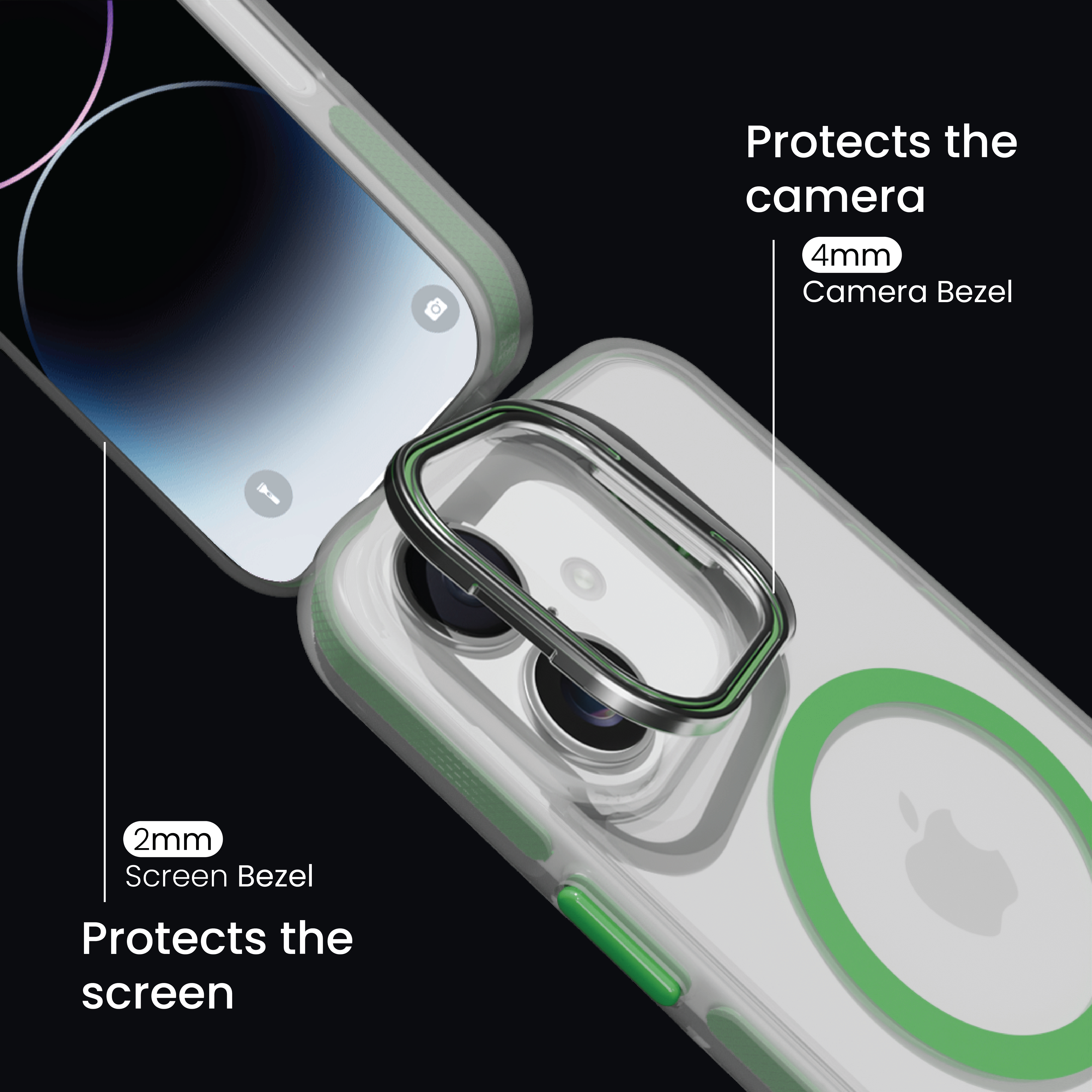 Basics - iPhone 16 Cover - Clear Kickstand