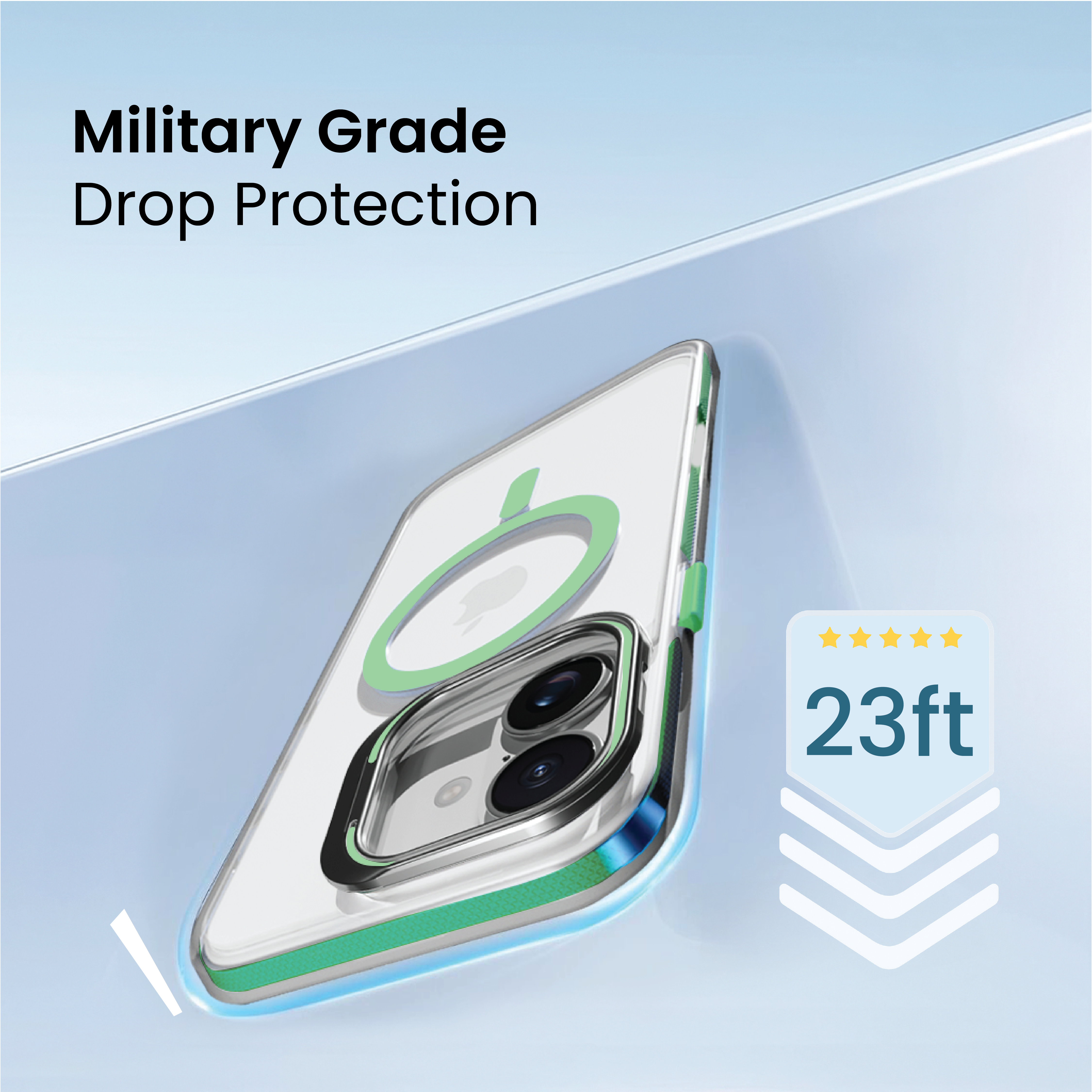 Basics - iPhone 16 Cover - Clear Kickstand