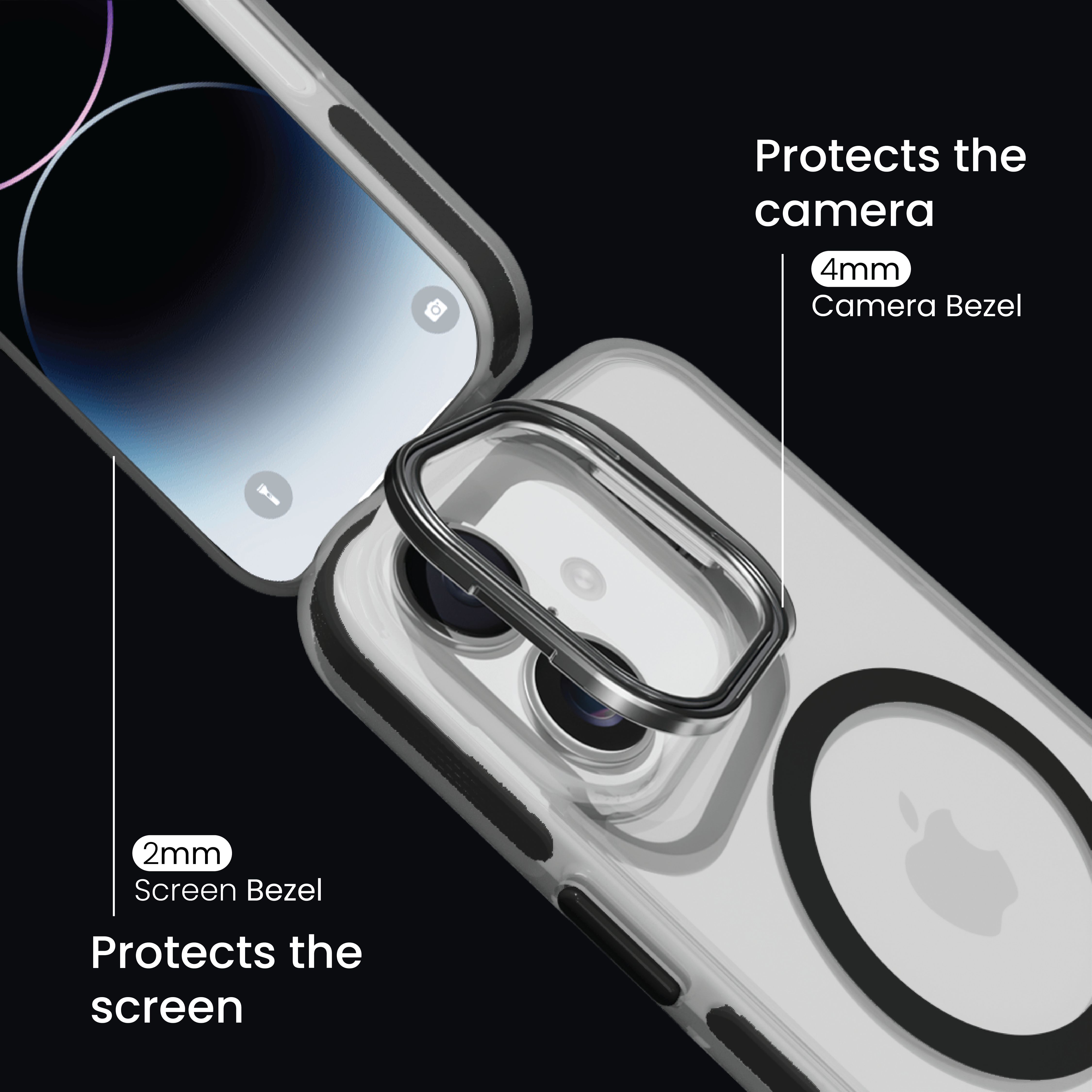 Basics - iPhone 16 Cover - Clear Kickstand