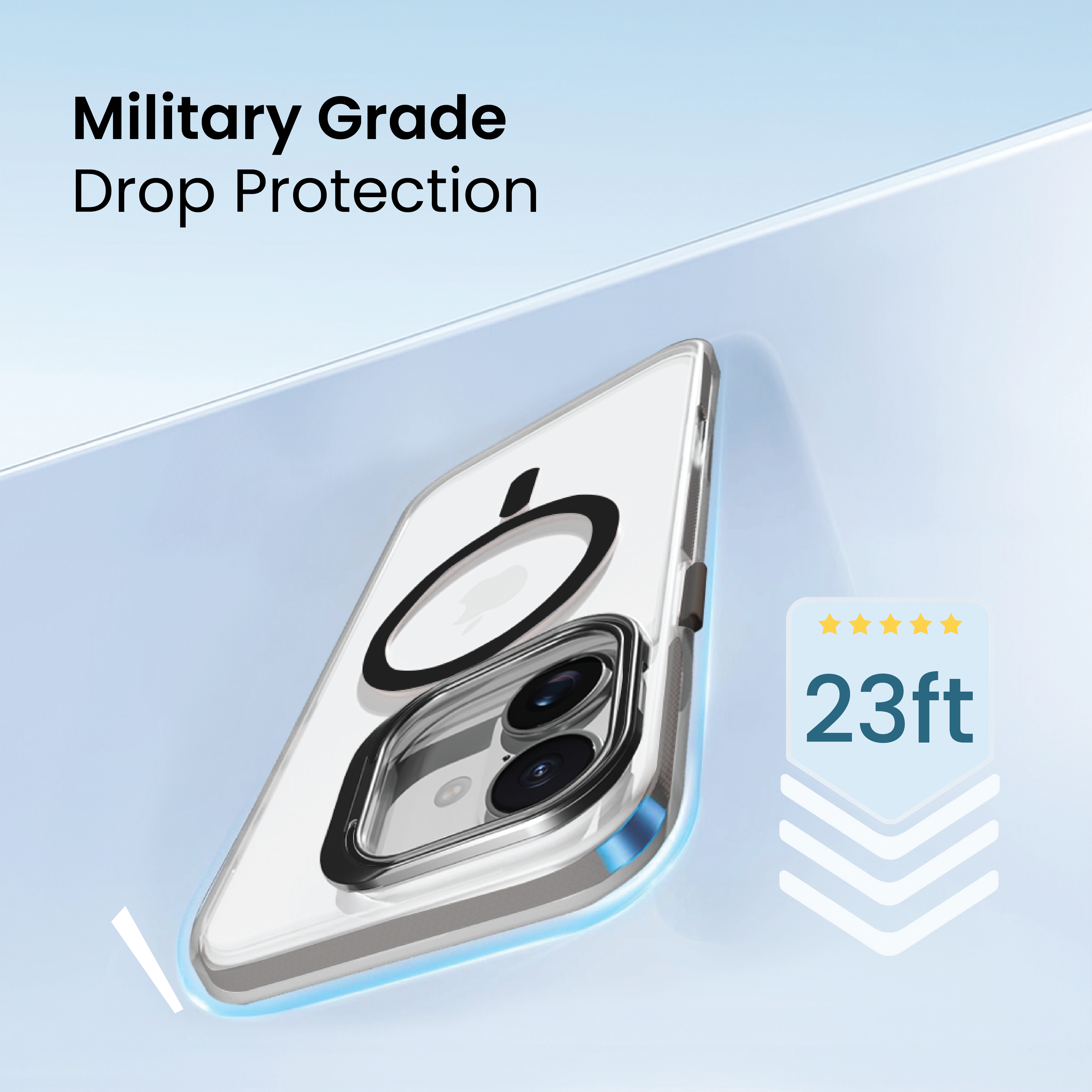 Basics - iPhone 16 Cover - Clear Kickstand