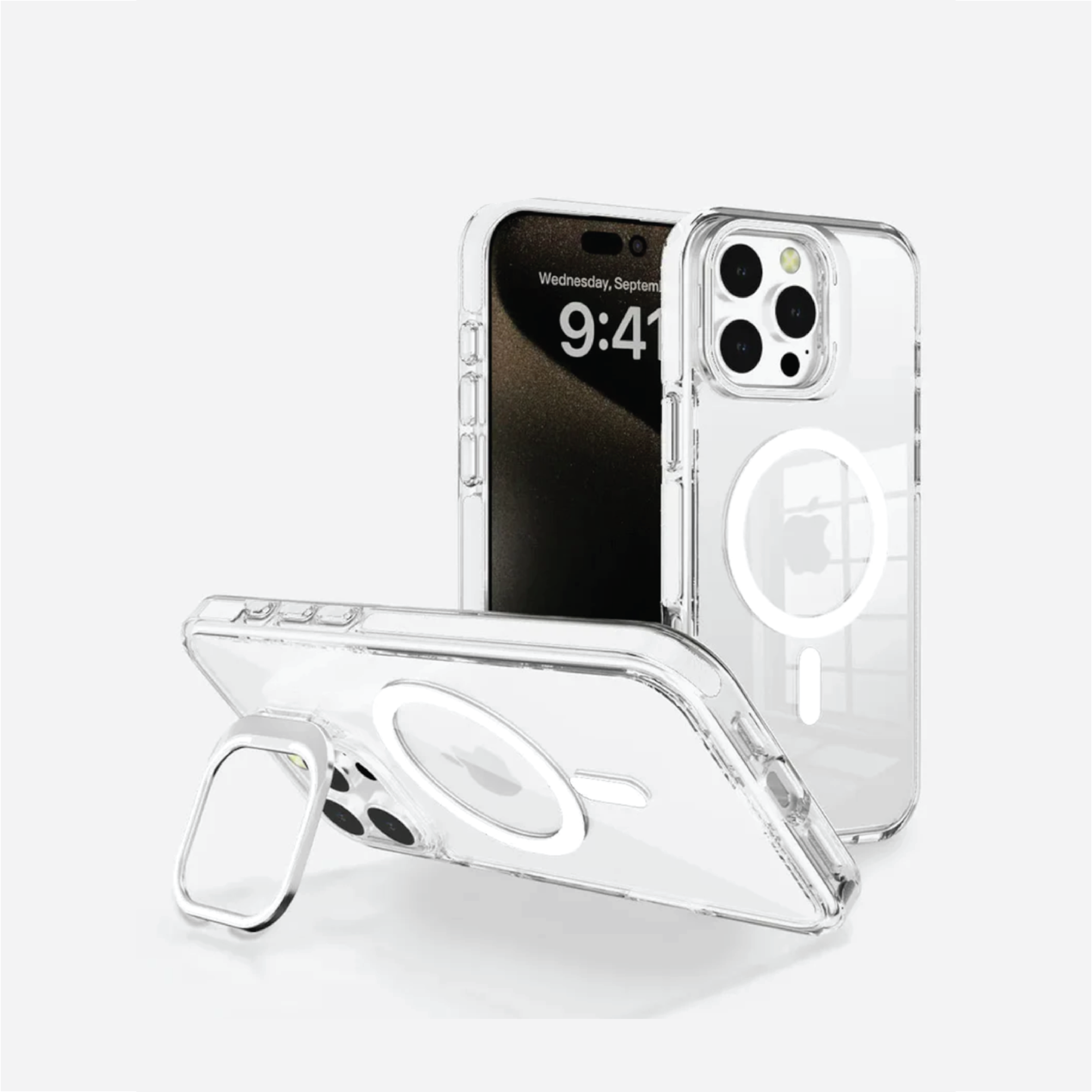 Basics - iPhone 16 Pro Cover - Clear Kickstand