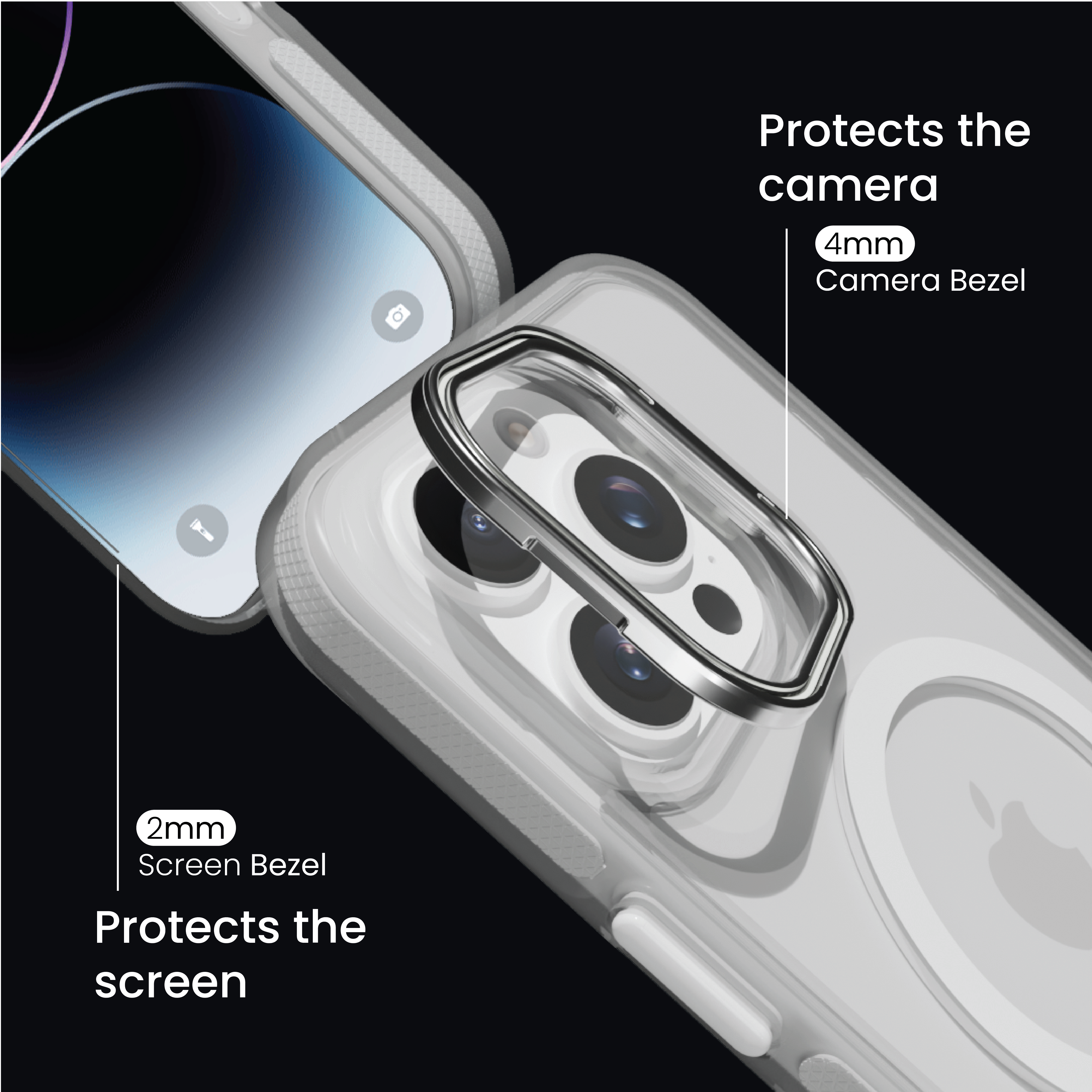 Basics - iPhone 16 Pro Cover - Clear Kickstand