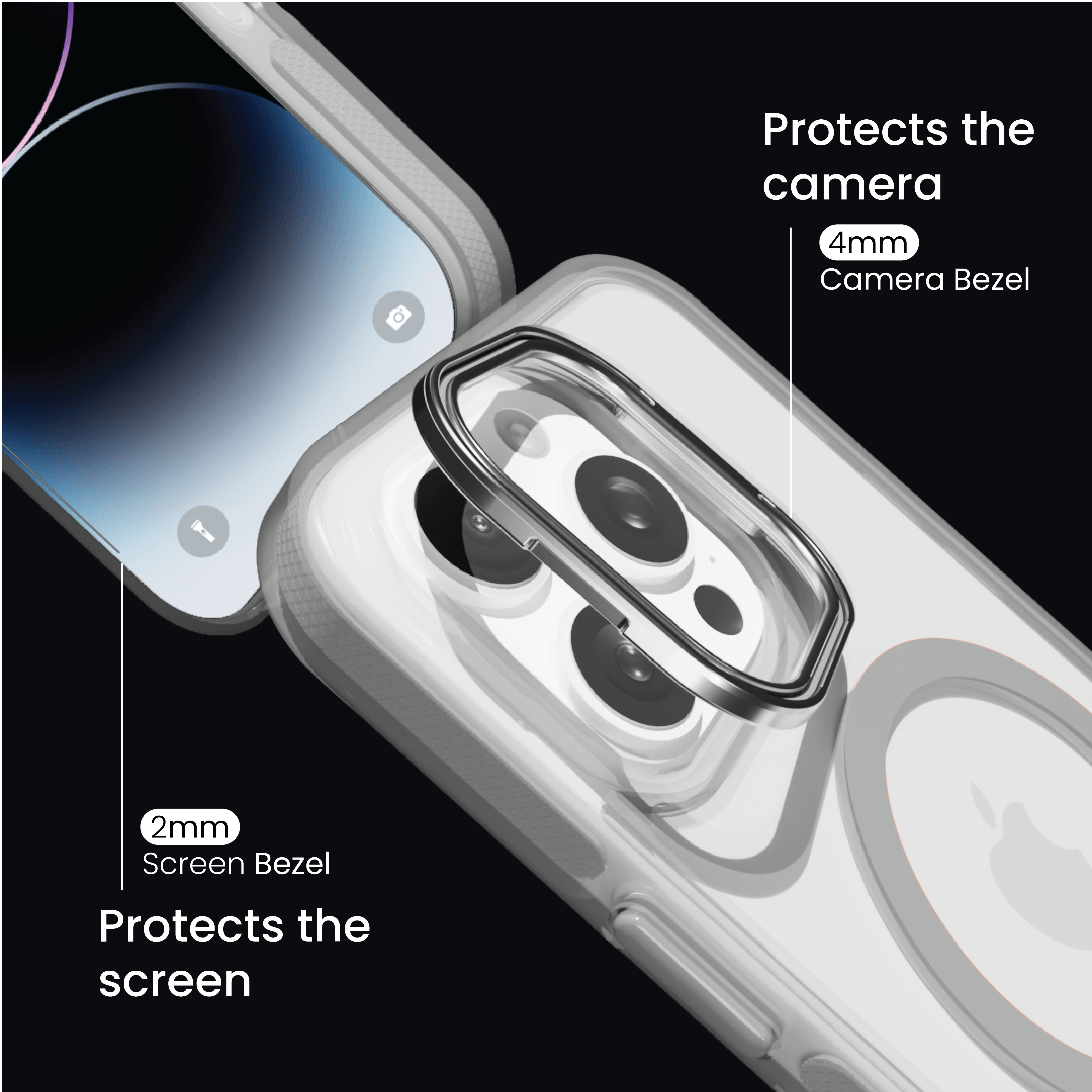 Basics - iPhone 16 Pro Max Cover - Clear Kickstand