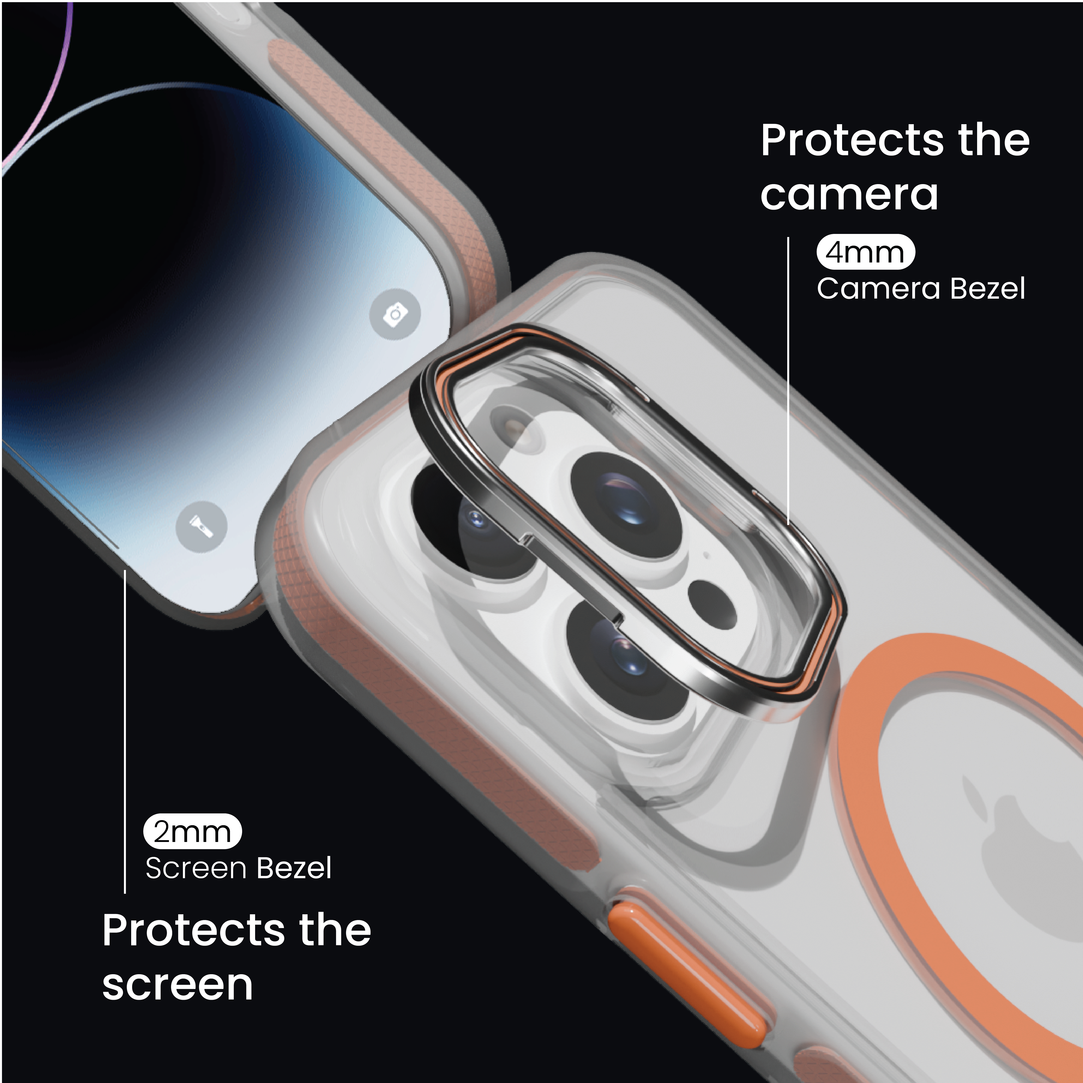 Basics - iPhone 16 Pro Max Cover - Clear Kickstand