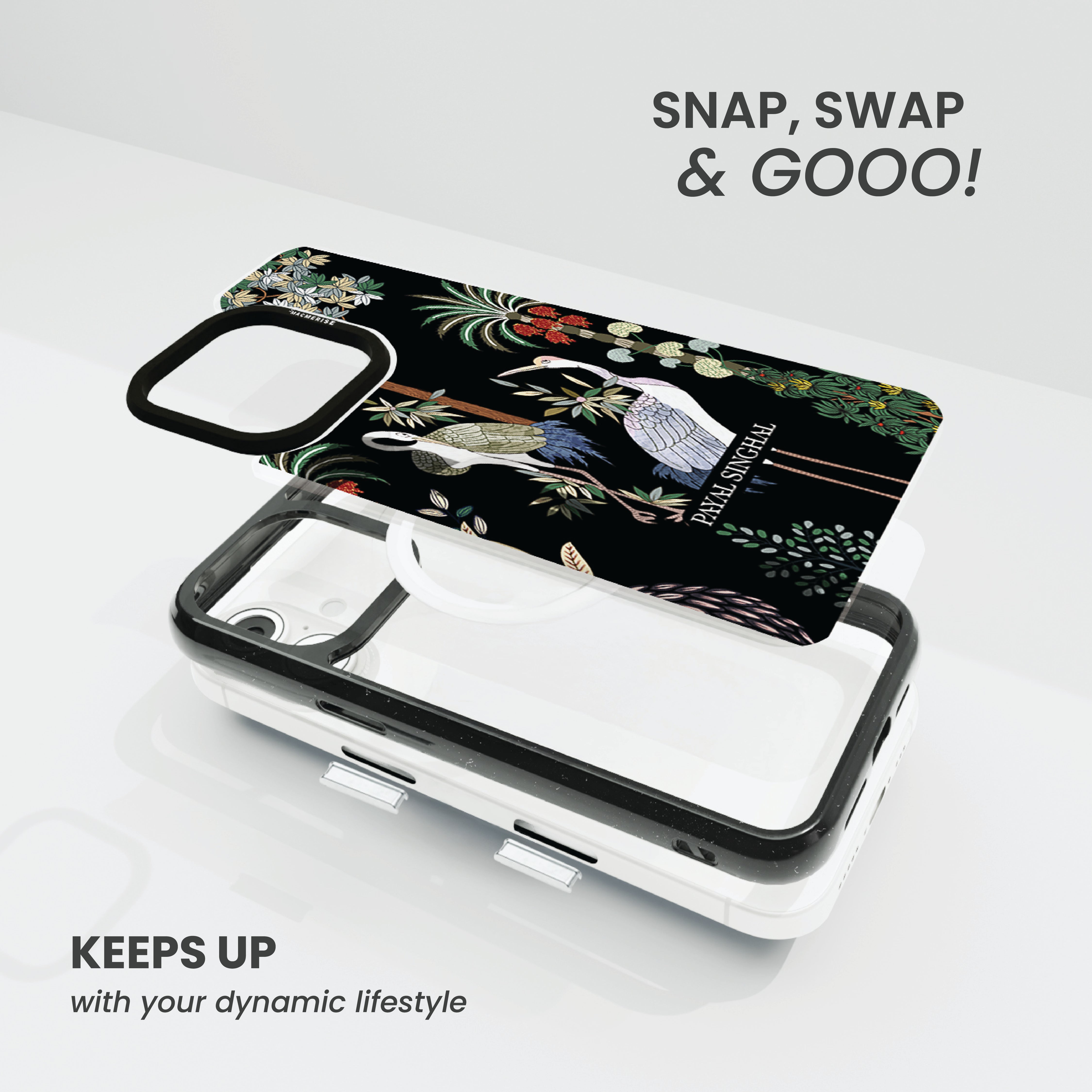 Payal Singhal Black Crane - iPhone 16 Cover - Situationship