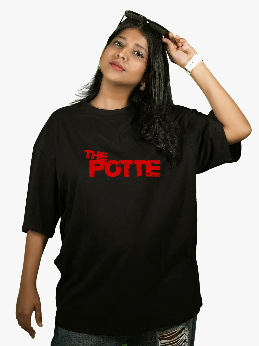The Potte - Womens Oversized T-Shirt Black
