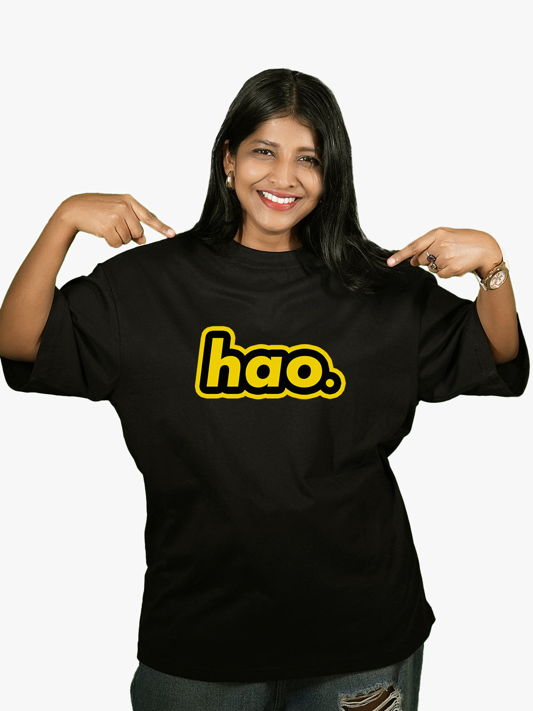 Hao - Womens Oversized T-Shirt Black