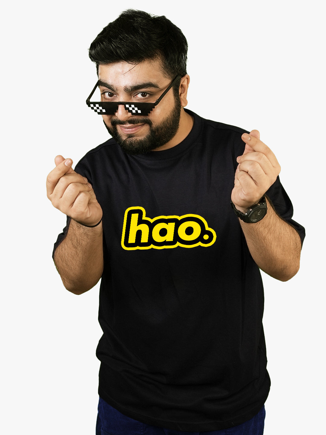 Hao - Mens Oversized T-Shirt Black