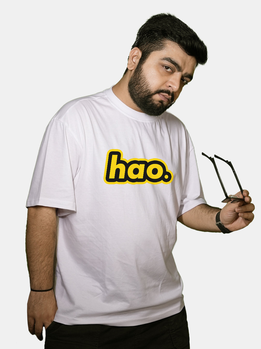 Hao - Mens Oversized T-Shirt White
