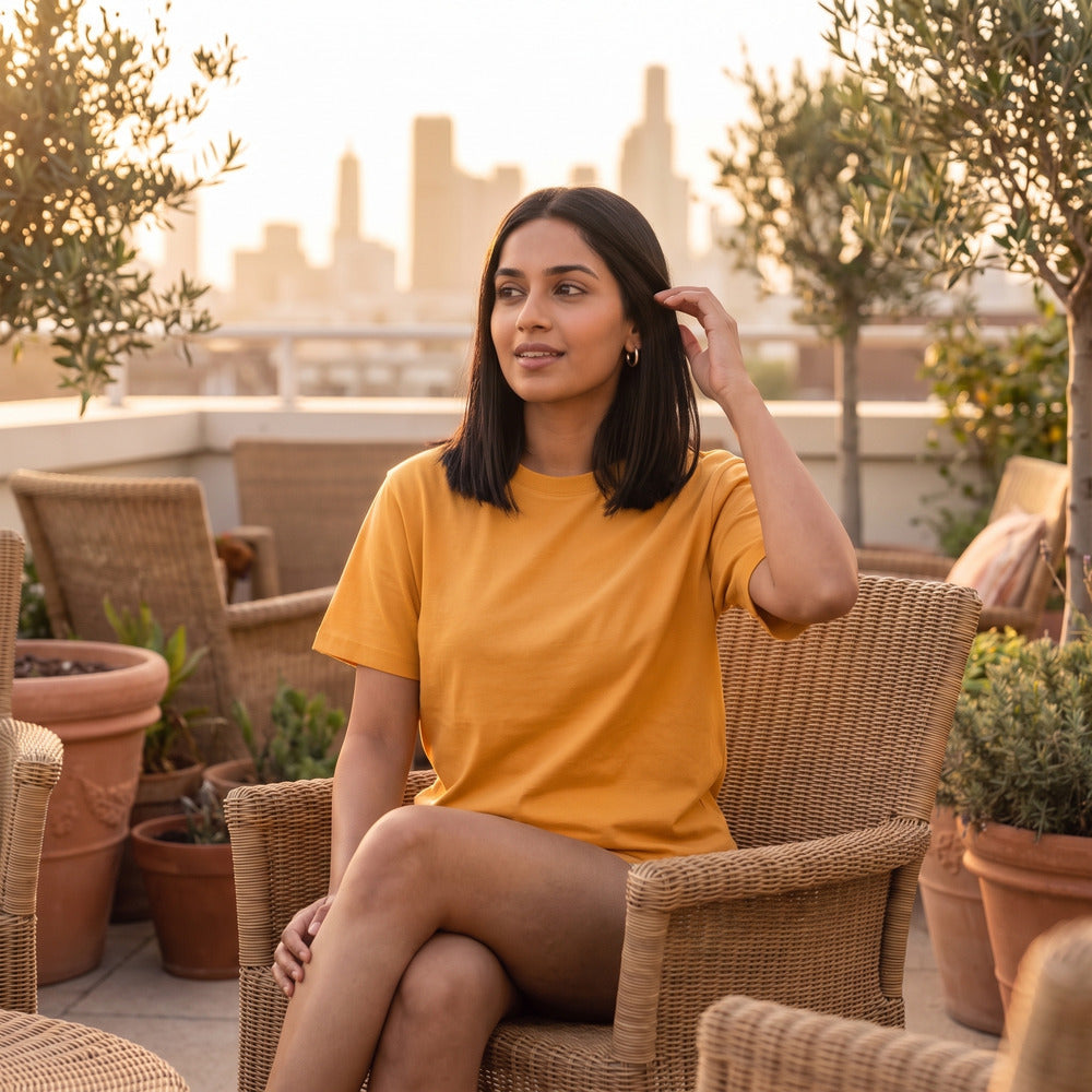 Classic Golden Yellow Unisex T-Shirt - detail view | Macmerise