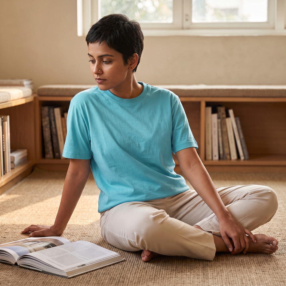 Classic Mint Blue Unisex T-Shirt - detail view | Macmerise