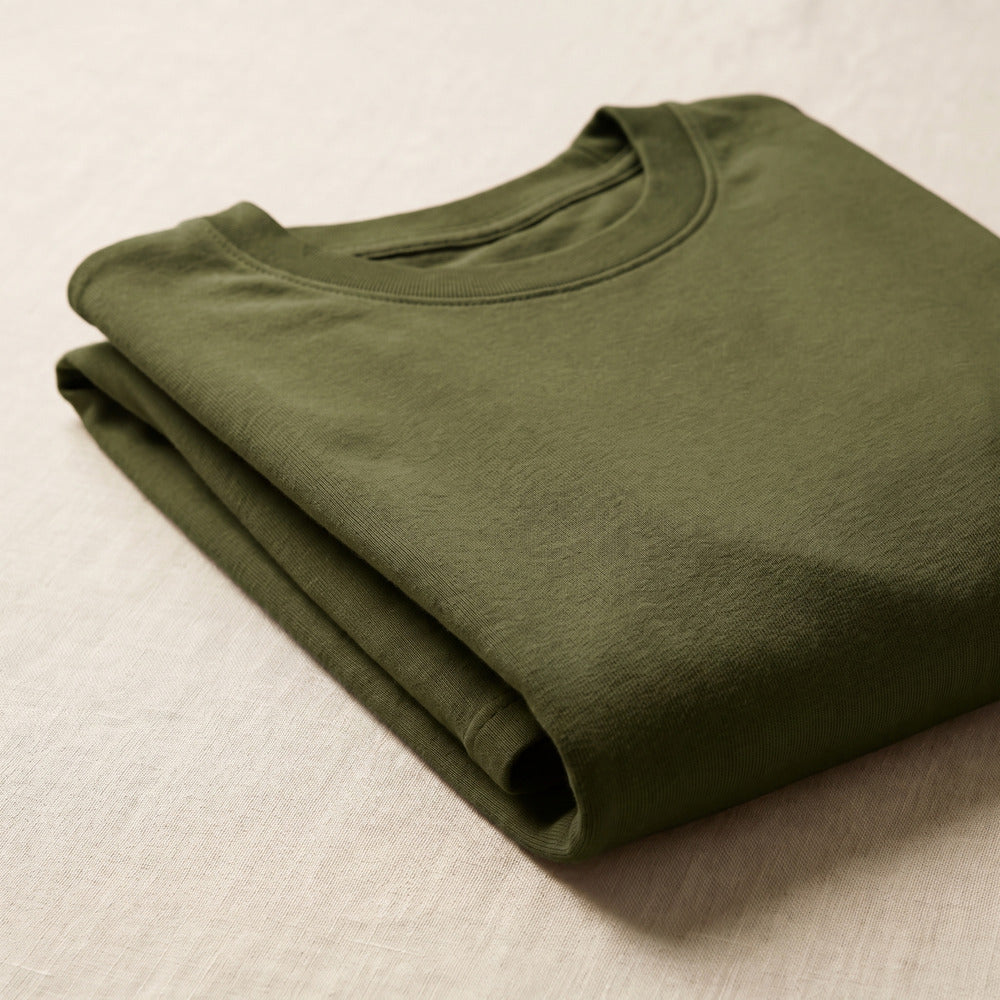Classic Olive Green Unisex T-Shirt - detail view | Macmerise