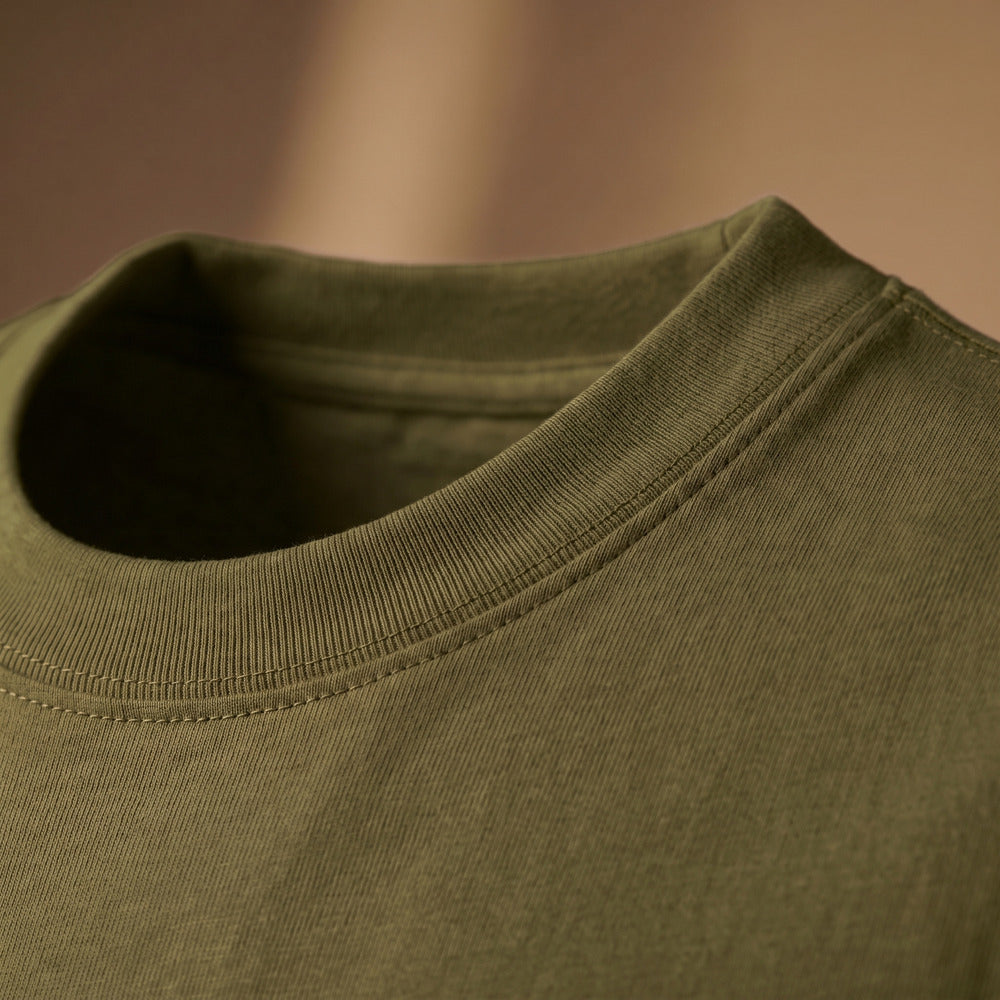Classic Olive Green Unisex T-Shirt - detail view | Macmerise