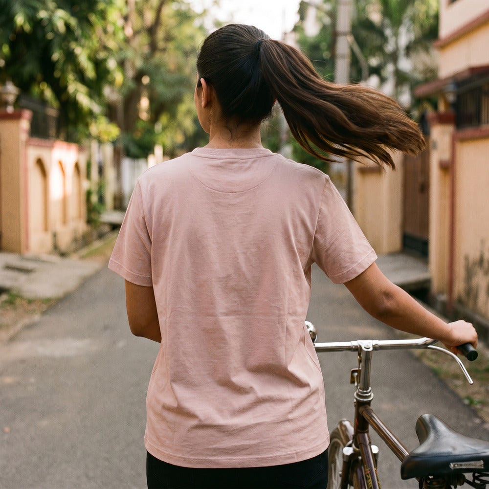 Classic Pearl Pink Unisex T-Shirt - detail view | Macmerise