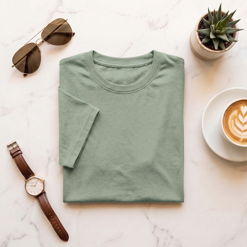 Classic Sage Green Unisex T-Shirt - detail view | Macmerise