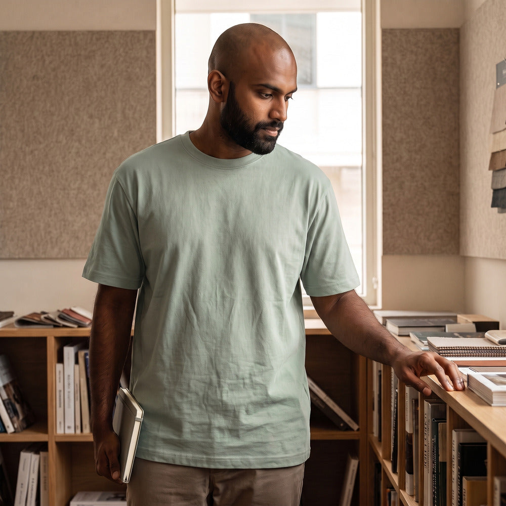 Classic Sage Green Unisex T-Shirt - detail view | Macmerise