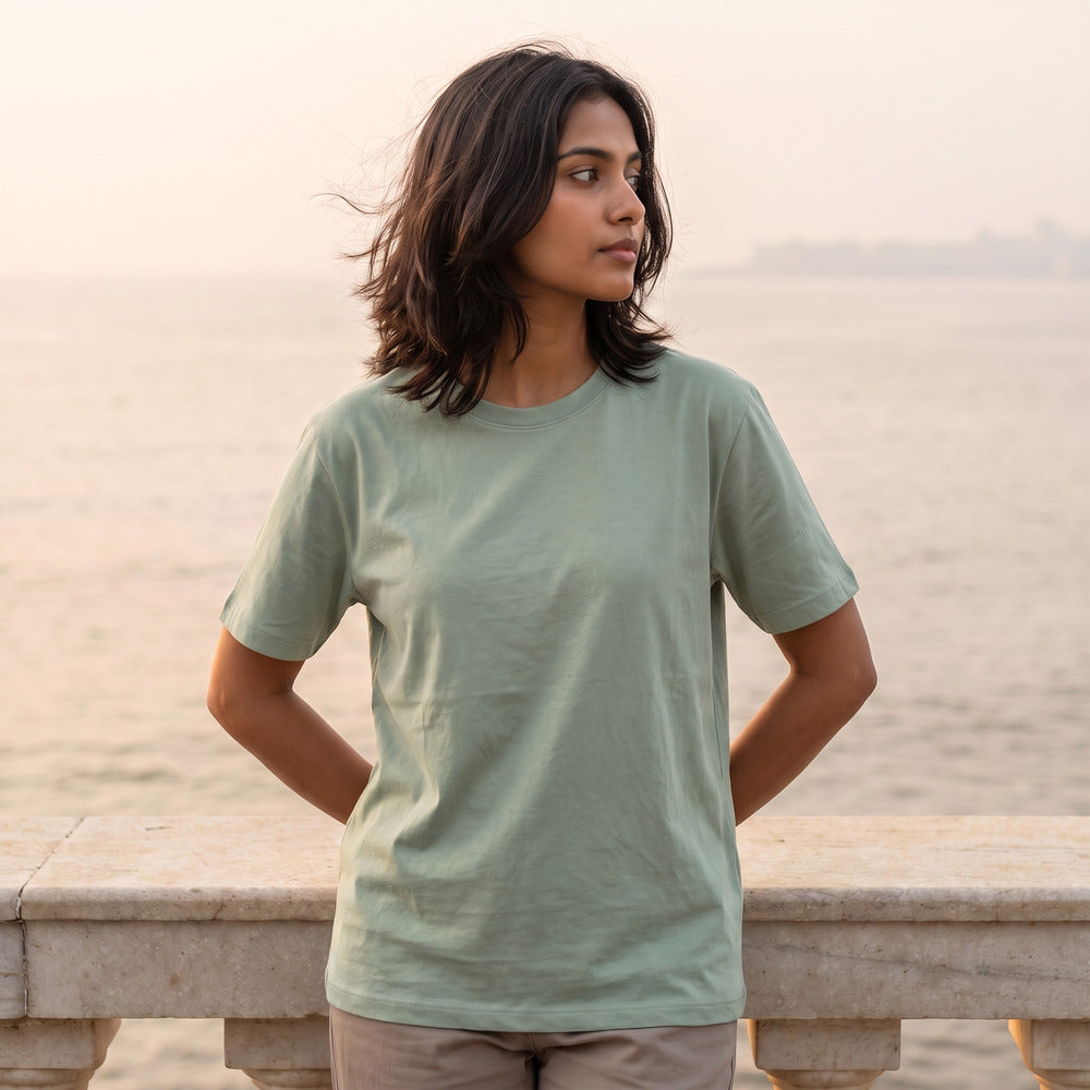 Classic Sage Green Unisex T-Shirt - detail view | Macmerise
