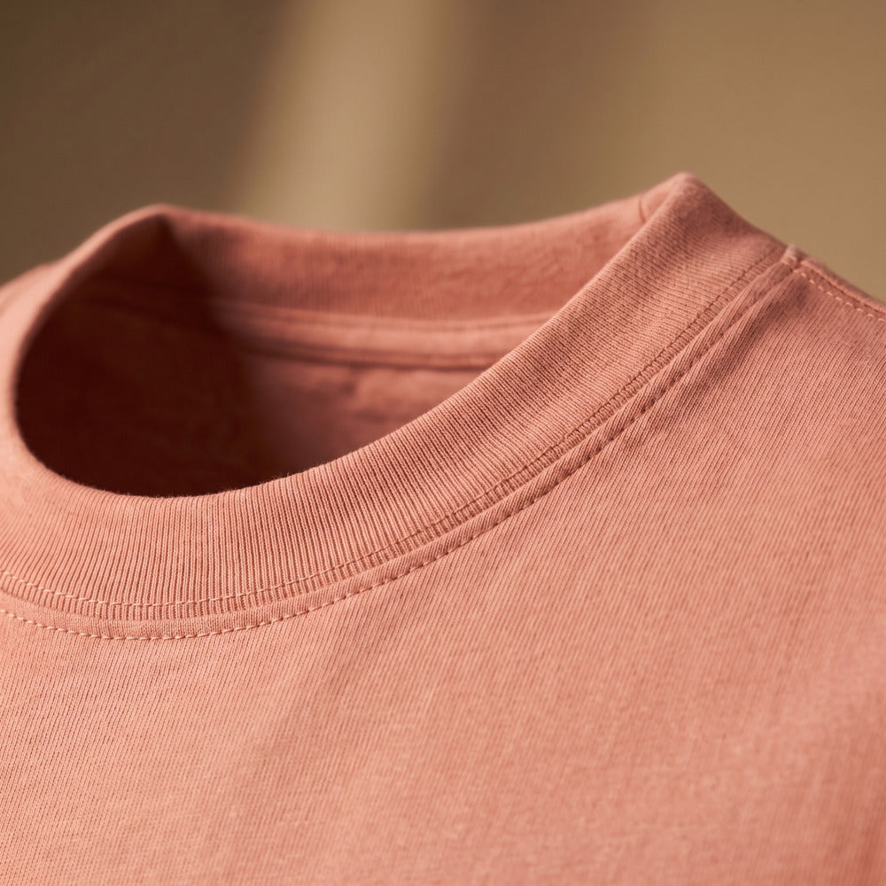 Classic Salmon Pink Unisex T-Shirt - detail view | Macmerise
