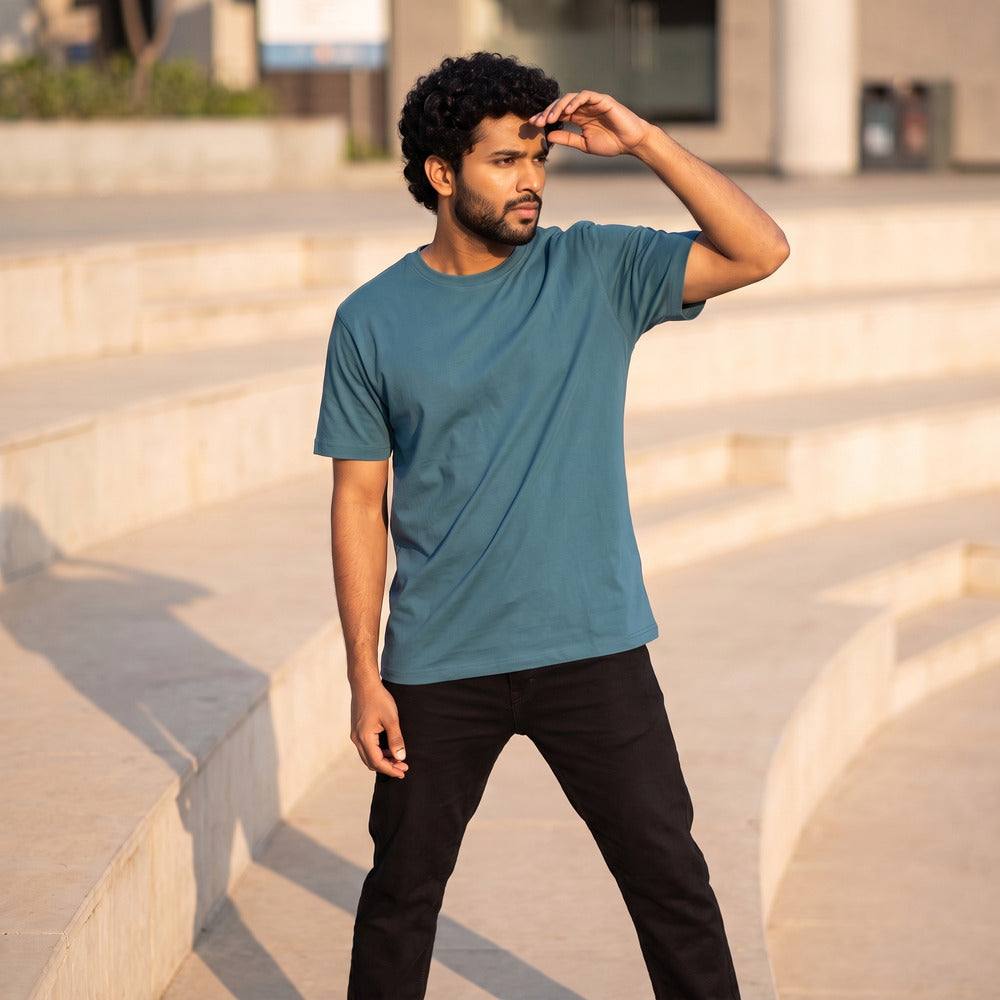 Classic Sapphire Blue Unisex T-Shirt - detail view | Macmerise