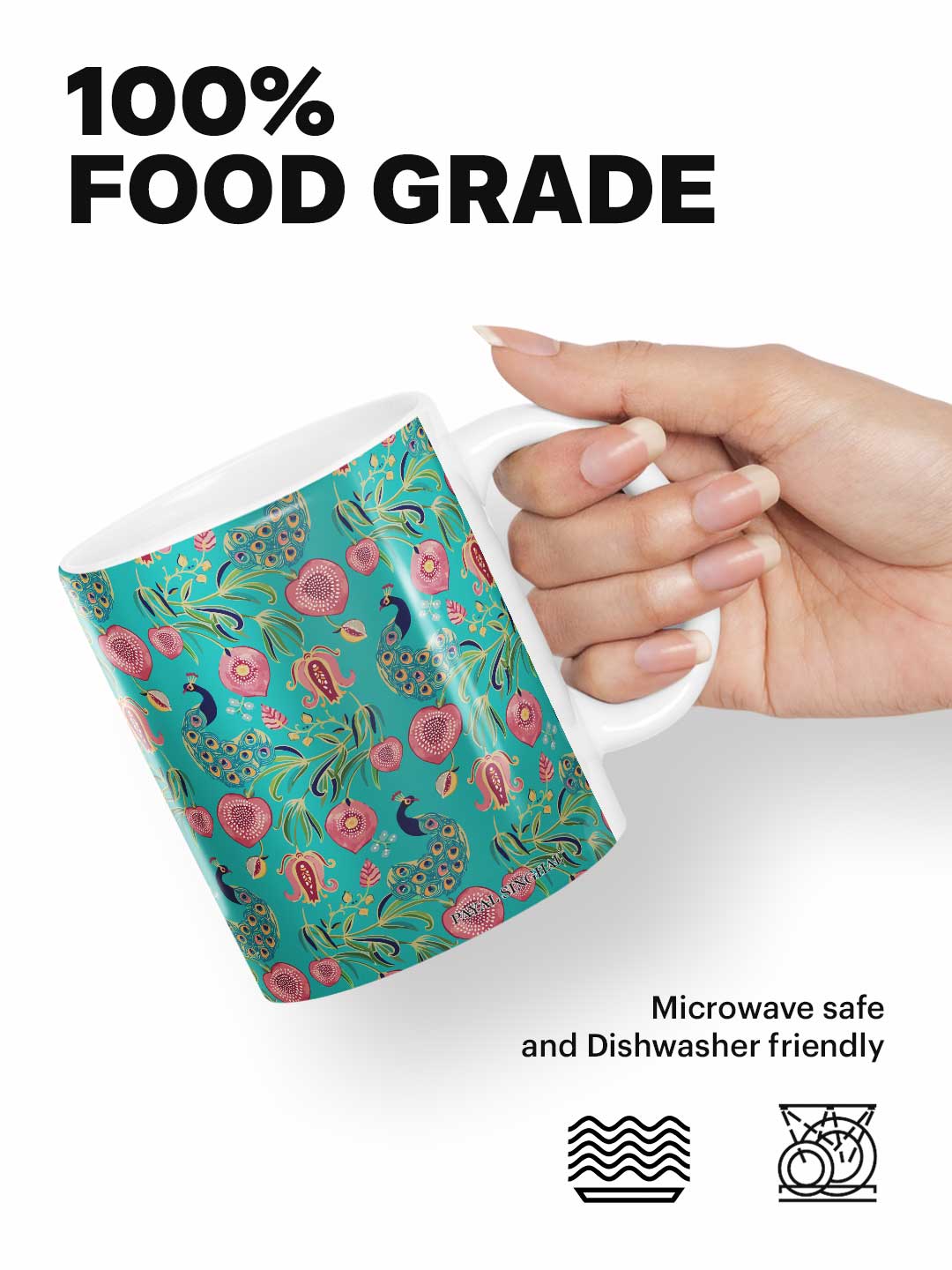 Payal Singhal Anaar and Mor Teal - Coffee Mug