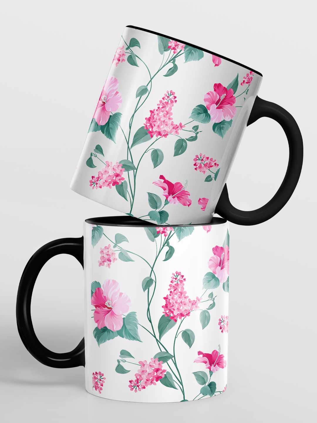 SK Hibiscus Blush Black - Coffee Mug