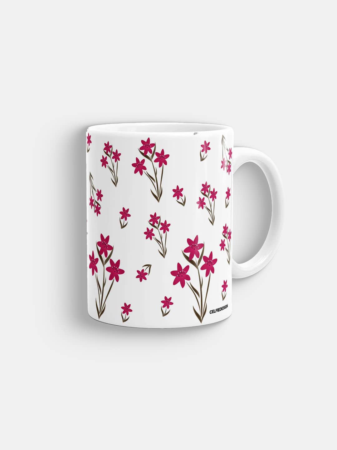 SK Zephyr Pink Lily - Coffee Mug Ceramic 325 ml White