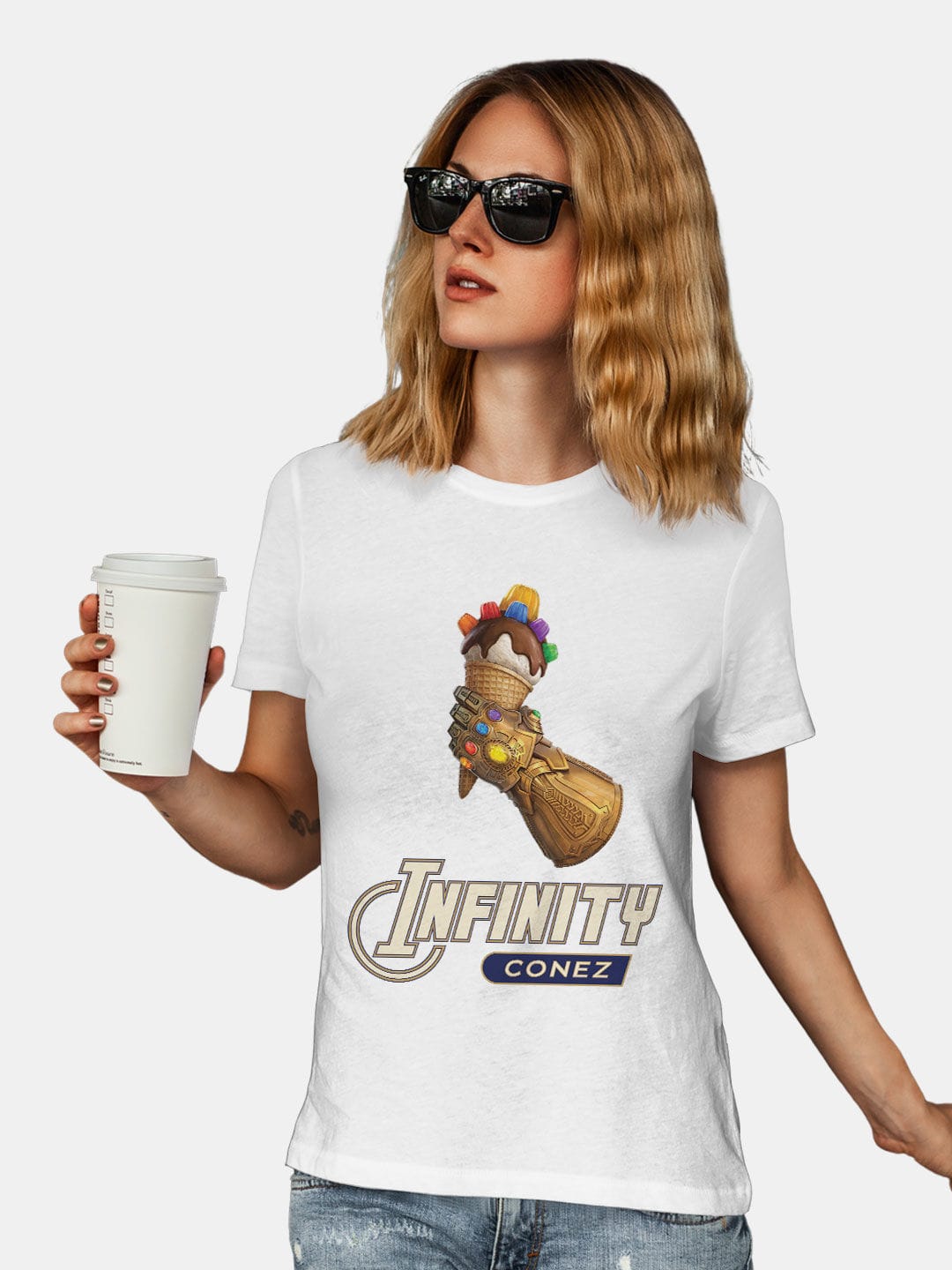 Infinity Conez - Womens T-Shirt White Medium
