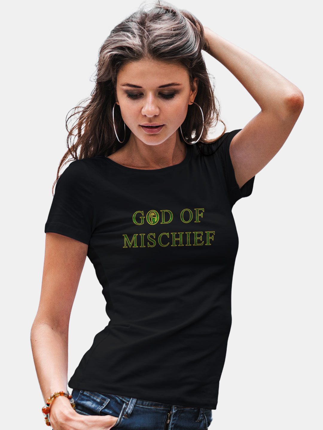 God Of Mischief - Womens T-Shirt Black Large