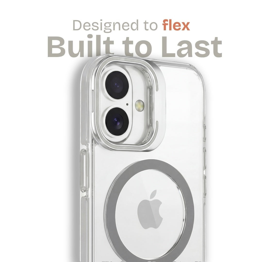 Clear Kickstand iPhone Case for iPhone 16 Plus Grey | Macmerise