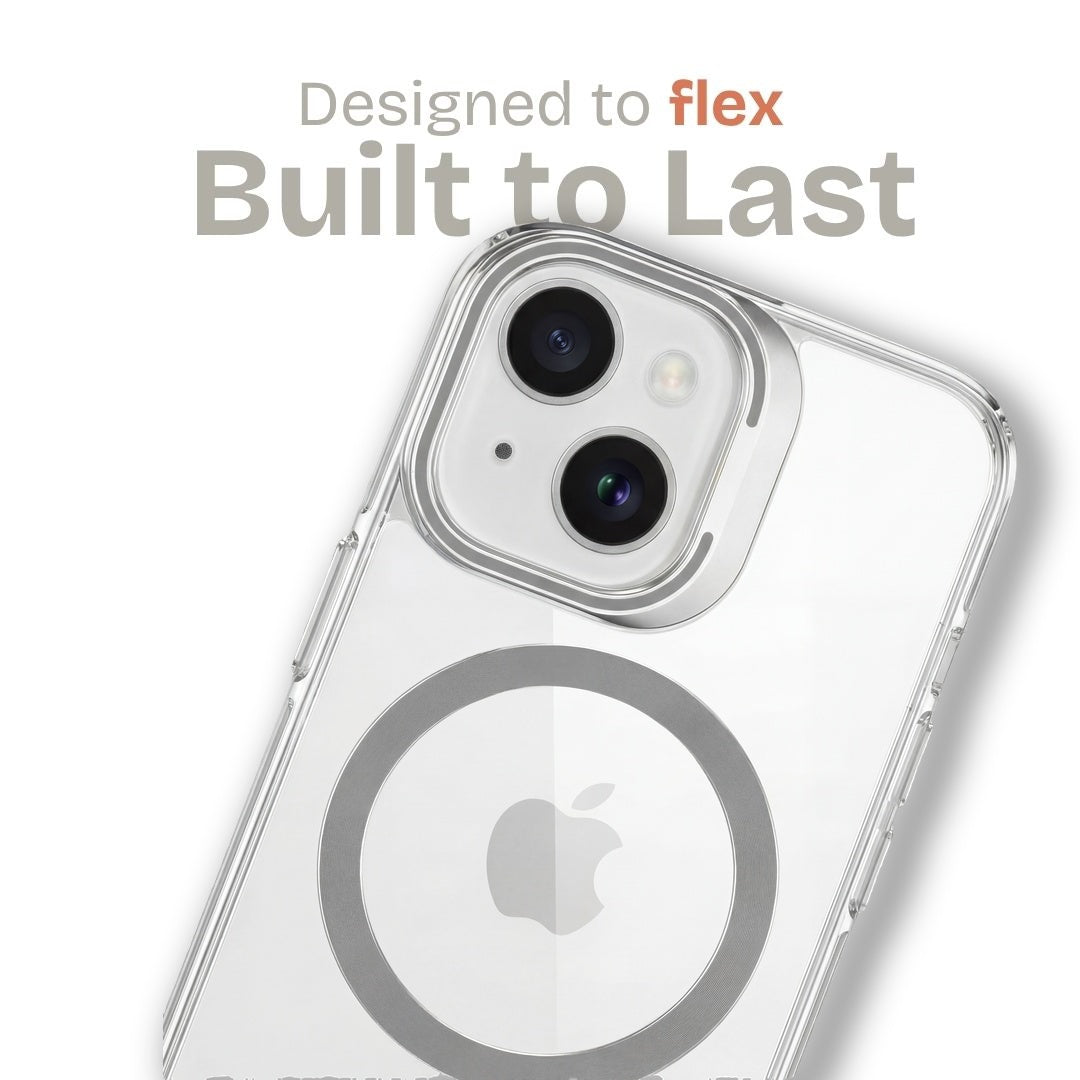 Clear Kickstand iPhone Case for iPhone 15 Plus Grey | Macmerise