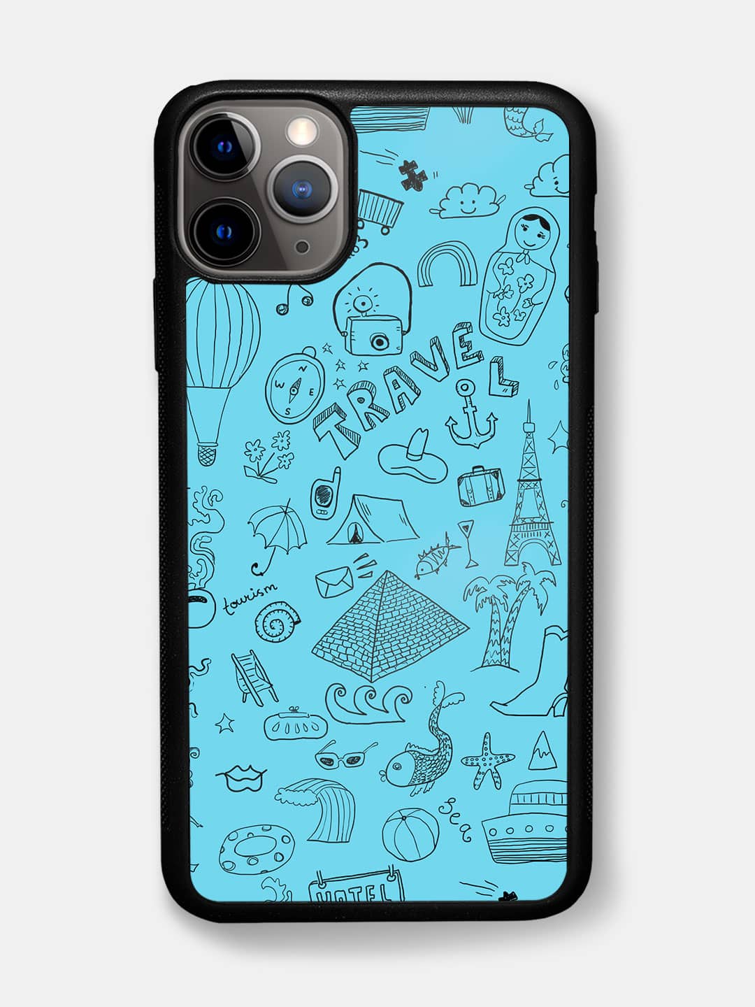 Travel Doodle Blue - iPhone 11 Pro Cover