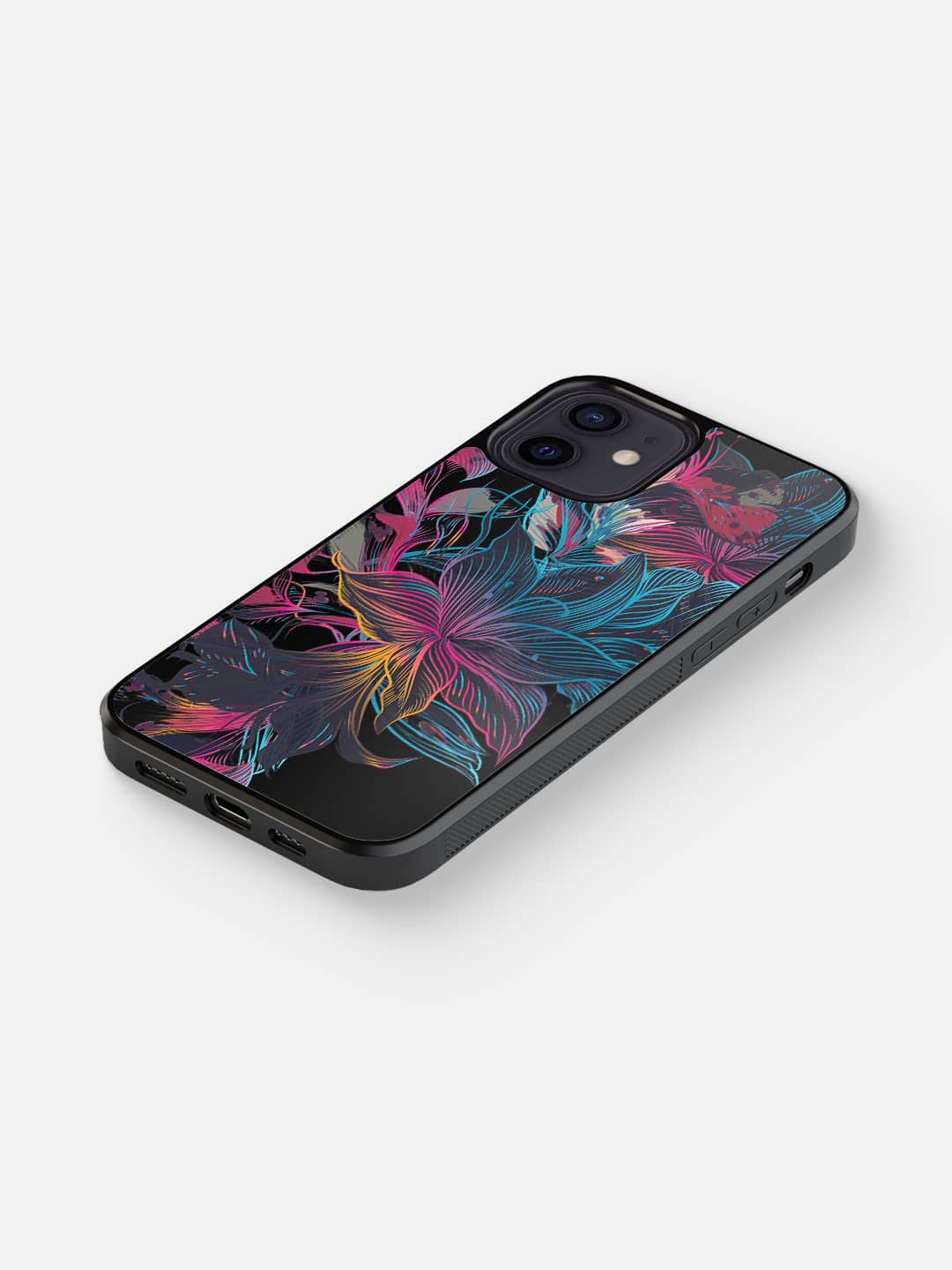 Neon Flowers - iPhone 12 Mini Bumper Cover