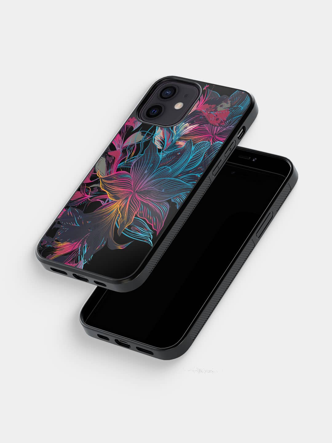 Neon Flowers - iPhone 12 Mini Bumper Cover
