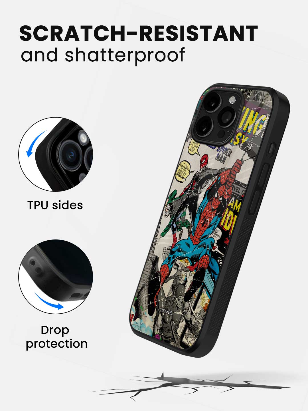 Comic Spidey - iPhone 13 Pro Max Glass Cover
