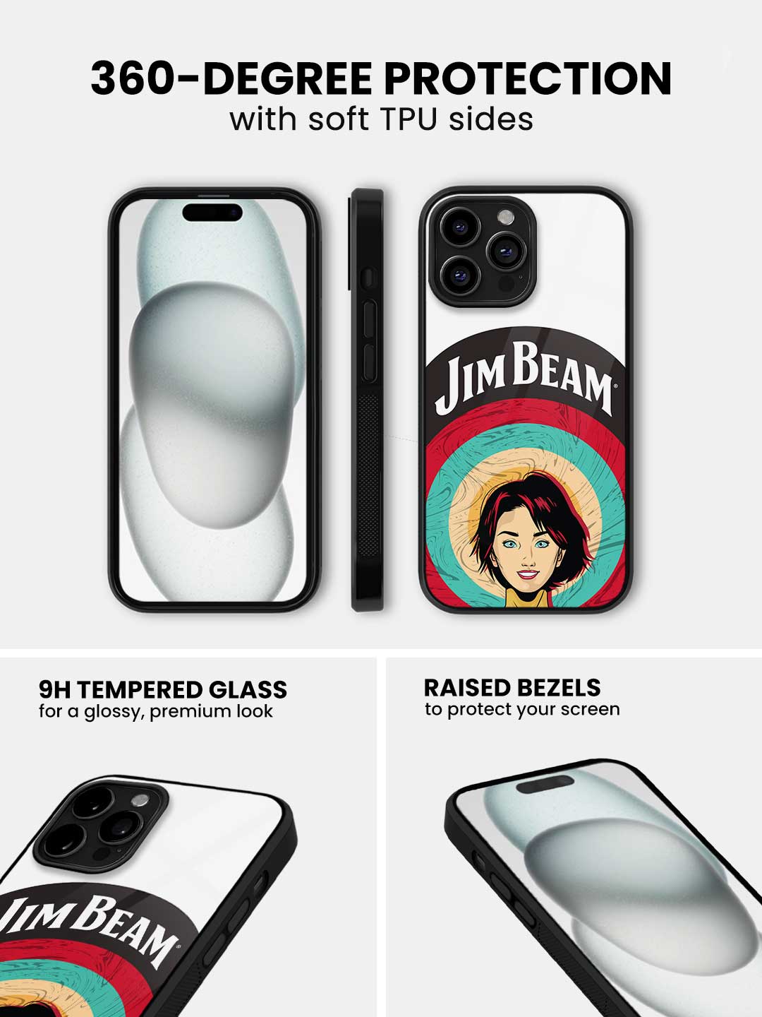 Jim Beam Character White - iPhone 13 Pro Max Glass Cover