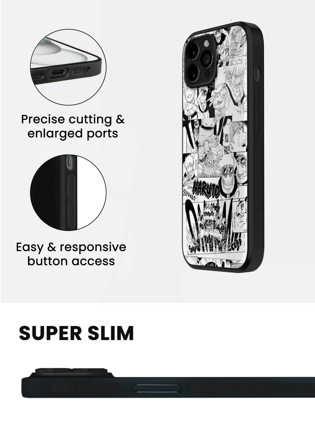 Naruto Collage - iPhone 13 Pro Max Glass Cover