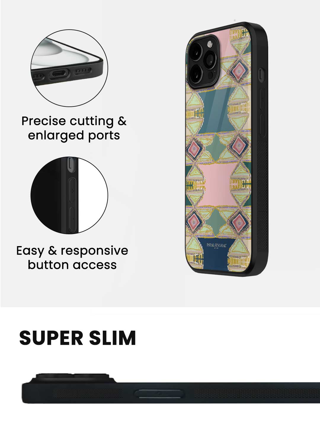 Payal Singhal Aztec Green - iPhone 13 Pro Max Glass Cover