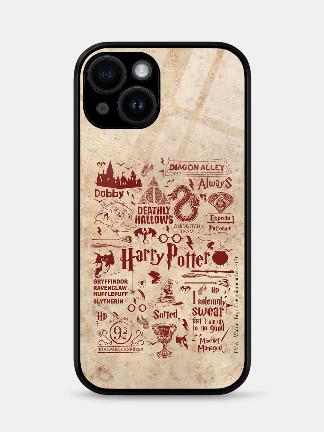 Harry Potter Infographic Red - iPhone 13 Mini Glass Cover