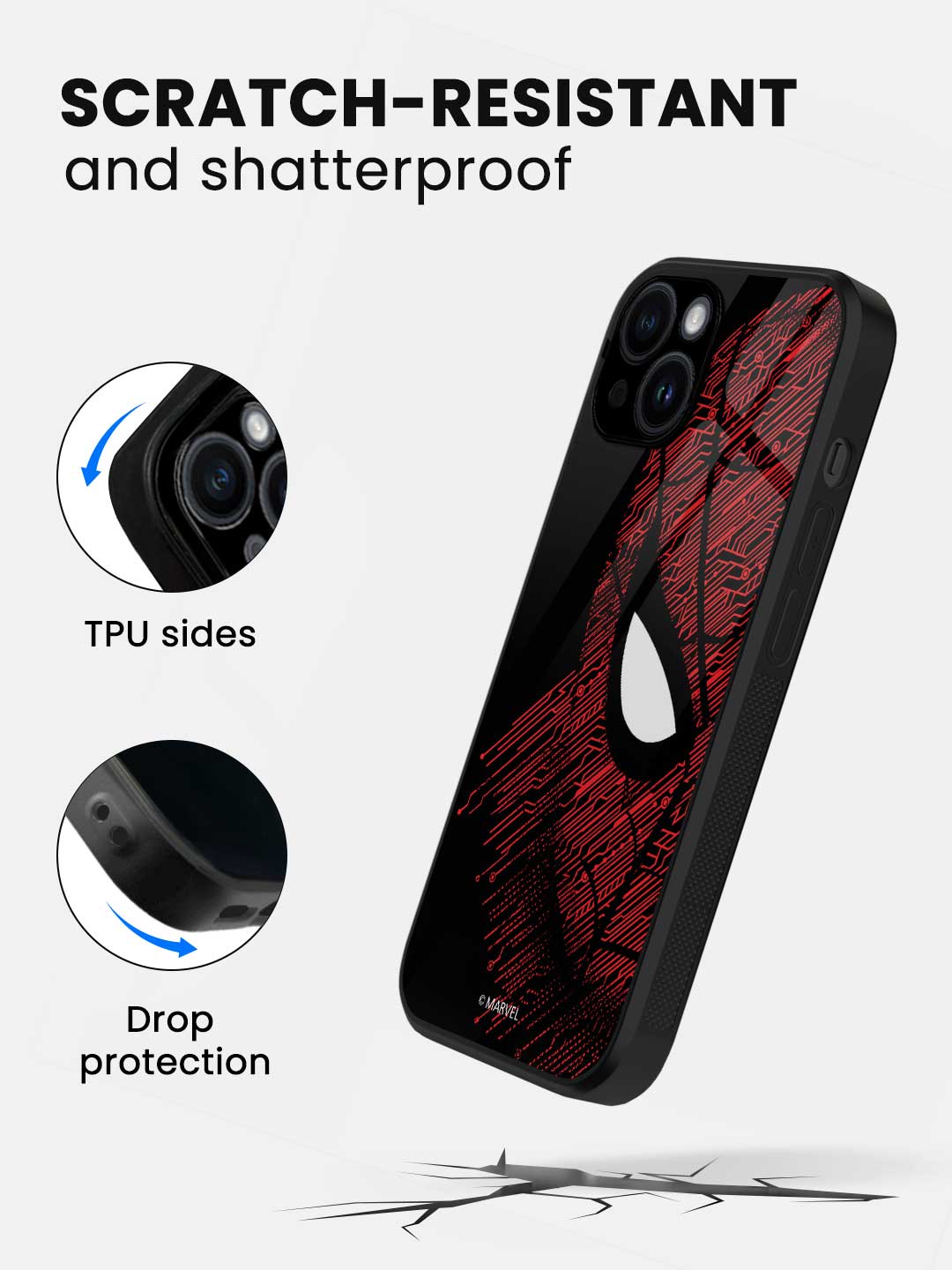 Sketch Out Spider Man - iPhone 13 Mini Glass Cover